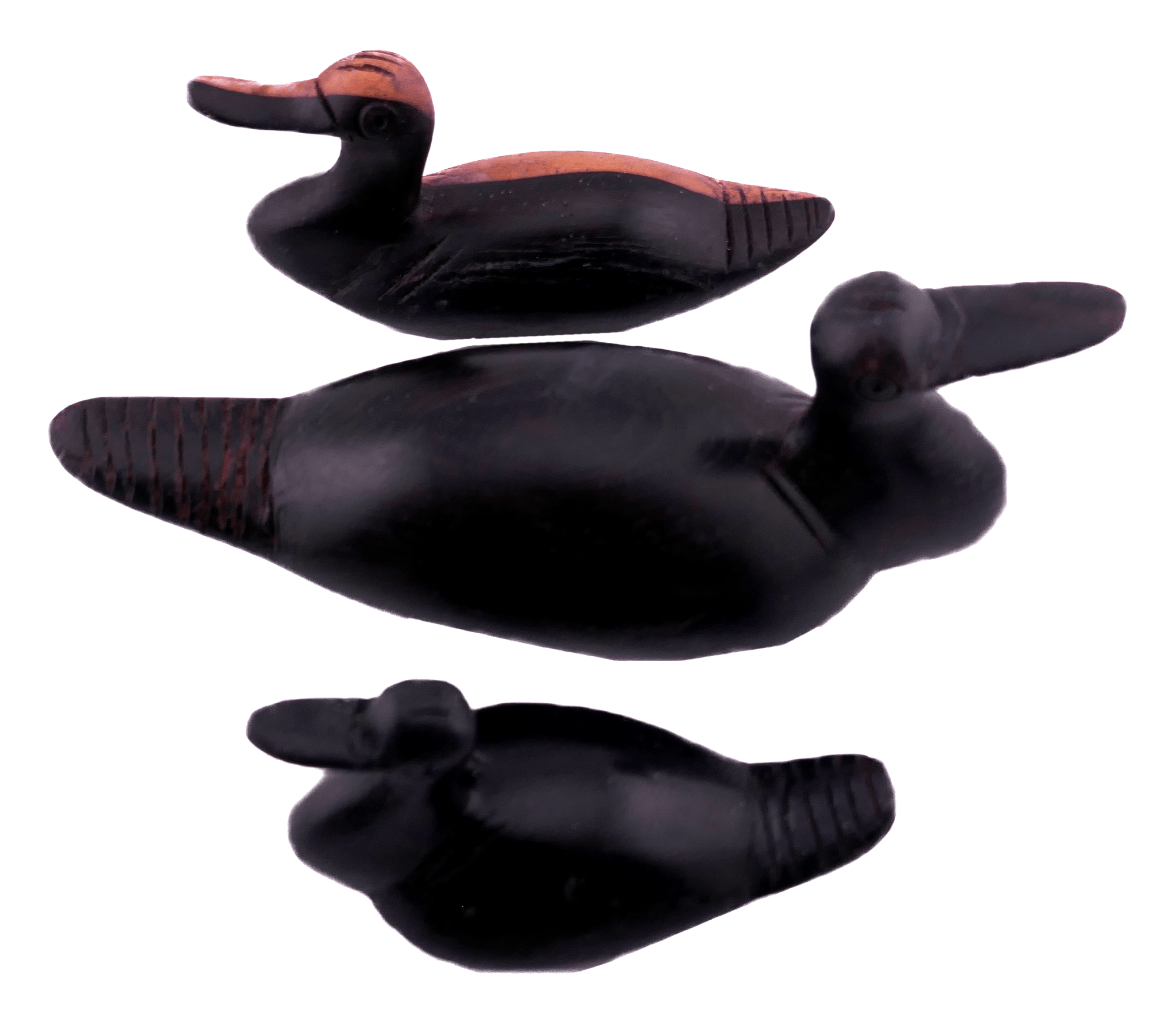 Handcrafted Ebony Wood Duck Trio - FriendlyTradingCo