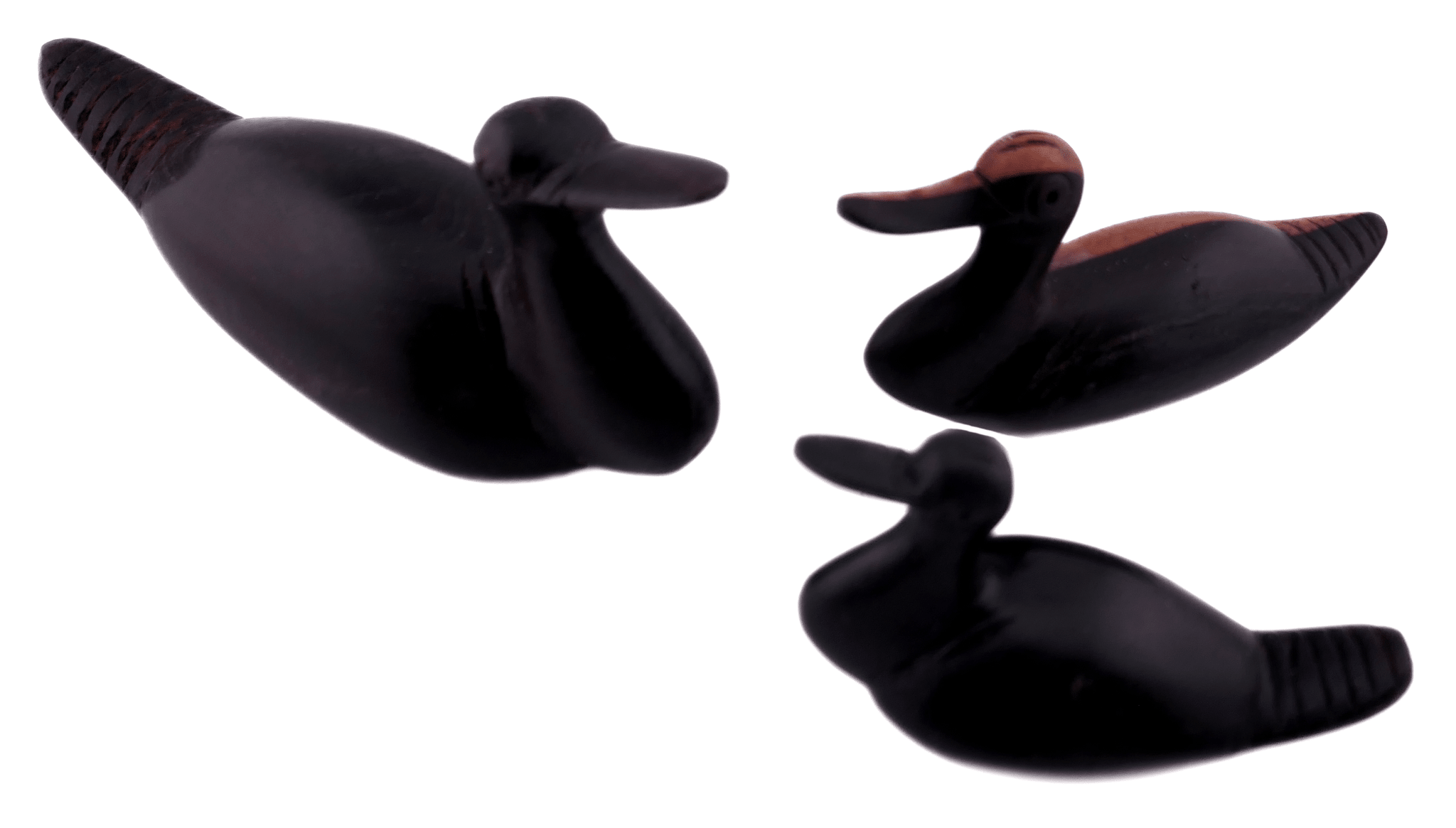 Handcrafted Ebony Wood Duck Trio - FriendlyTradingCo
