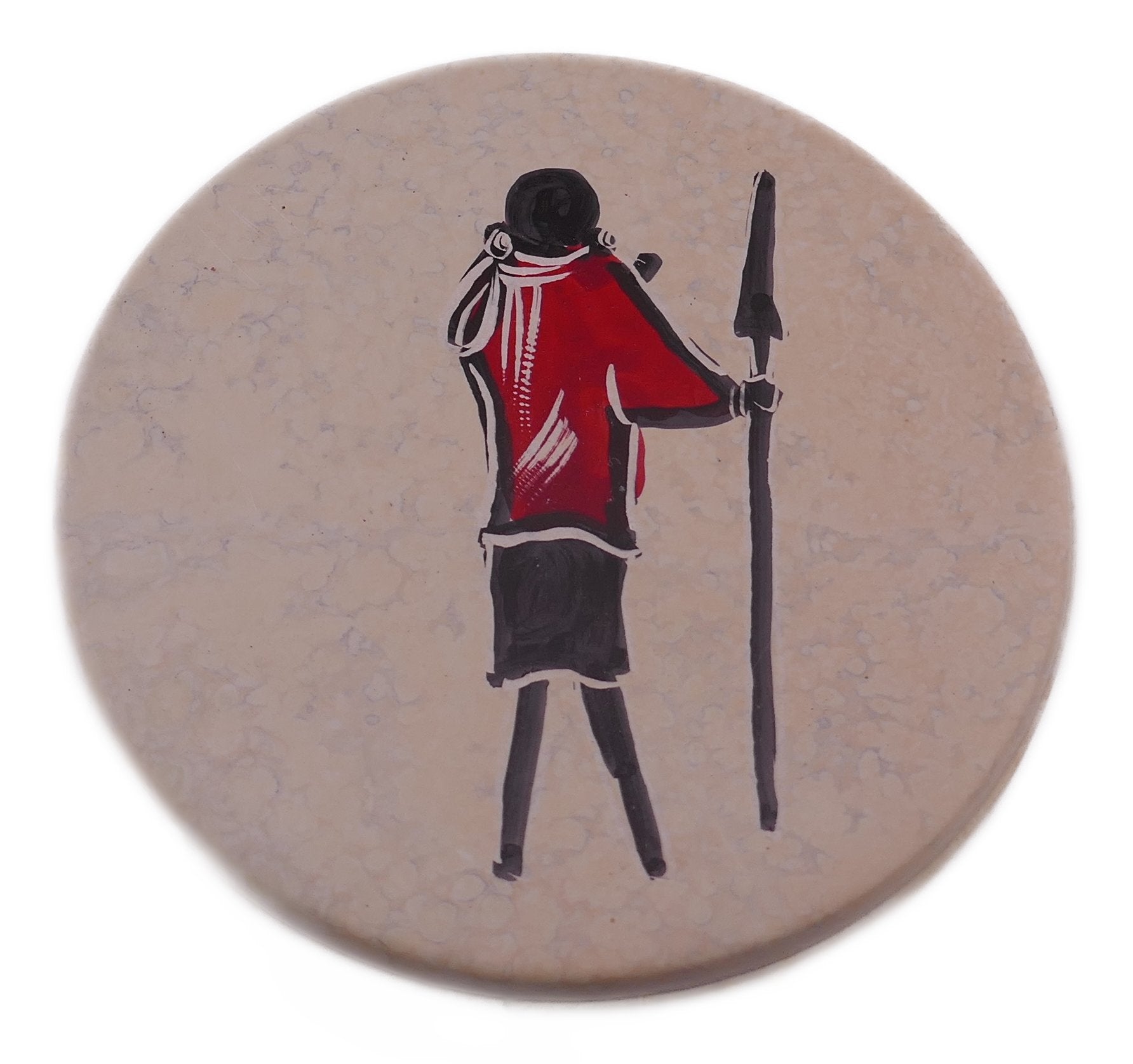 Handcrafted Stone African Maasai Warrior Jewellery Box // 10cm Round or square designs //with Storycard - FriendlyTradingCo