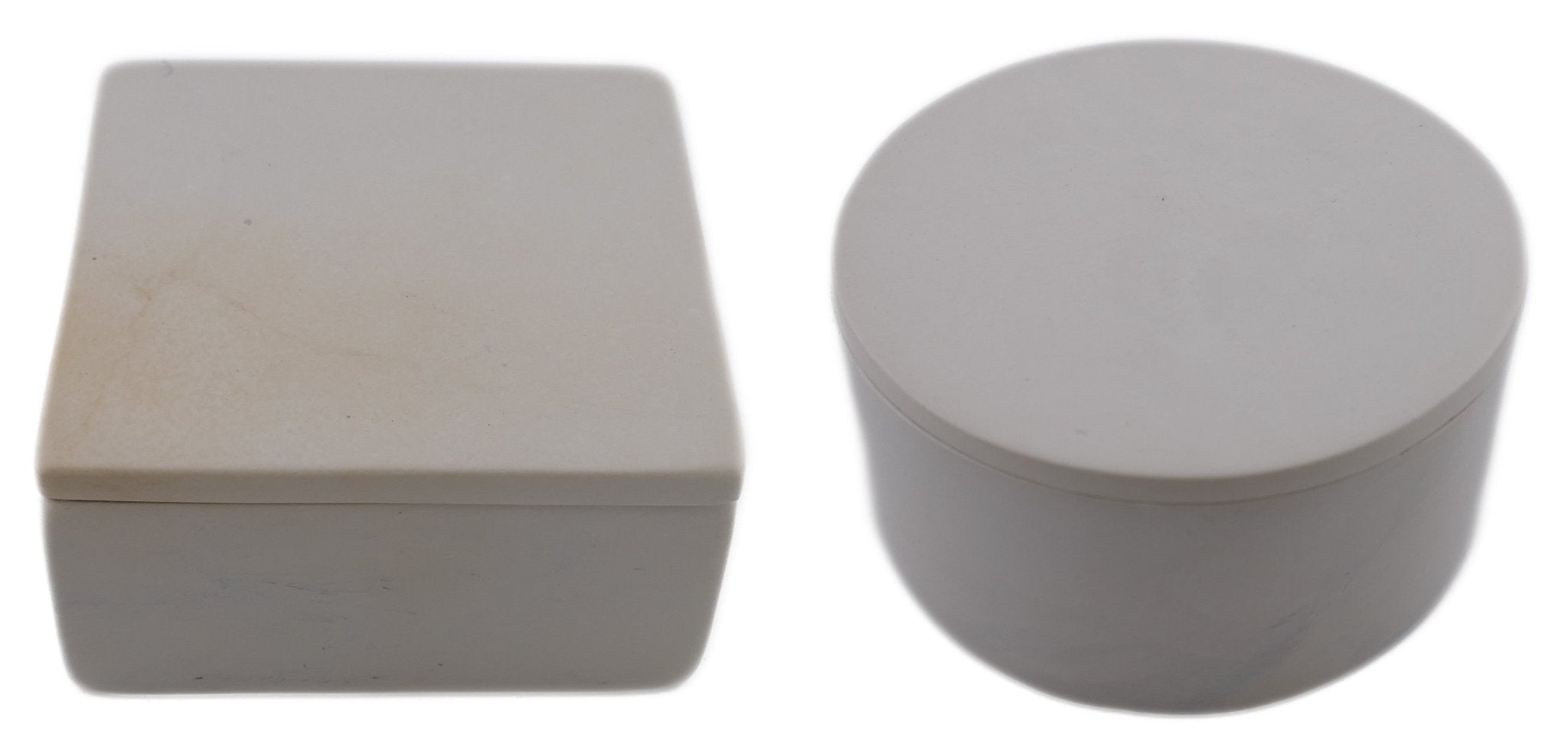 Handcrafted Stone Box // Natural Square or Round // 10cm // Kitchen, herbs, sweets, bathroom, jewellery // with Storycard - FriendlyTradingCo