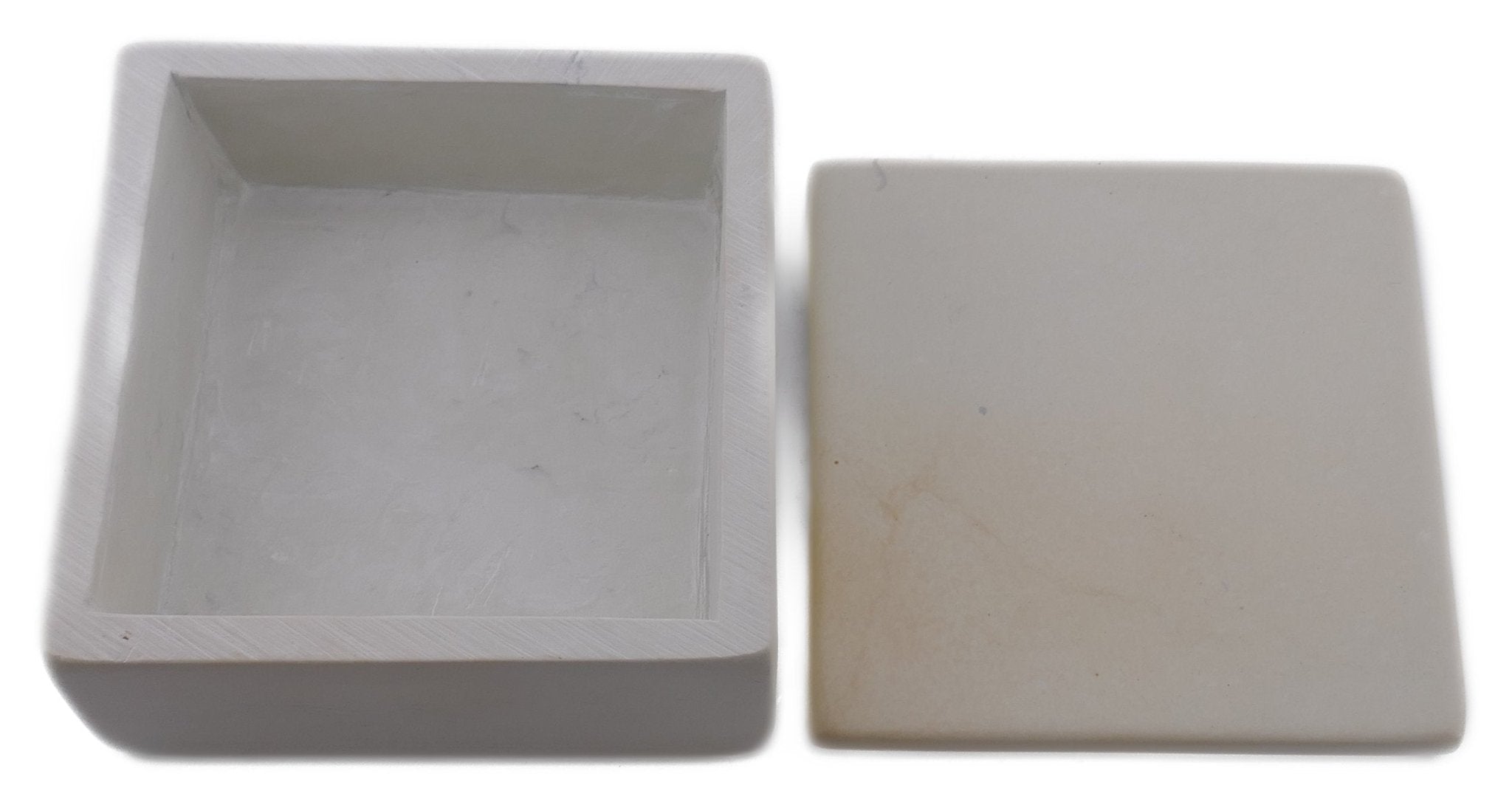 Handcrafted Stone Box // Natural Square or Round // 10cm // Kitchen, herbs, sweets, bathroom, jewellery // with Storycard - FriendlyTradingCo