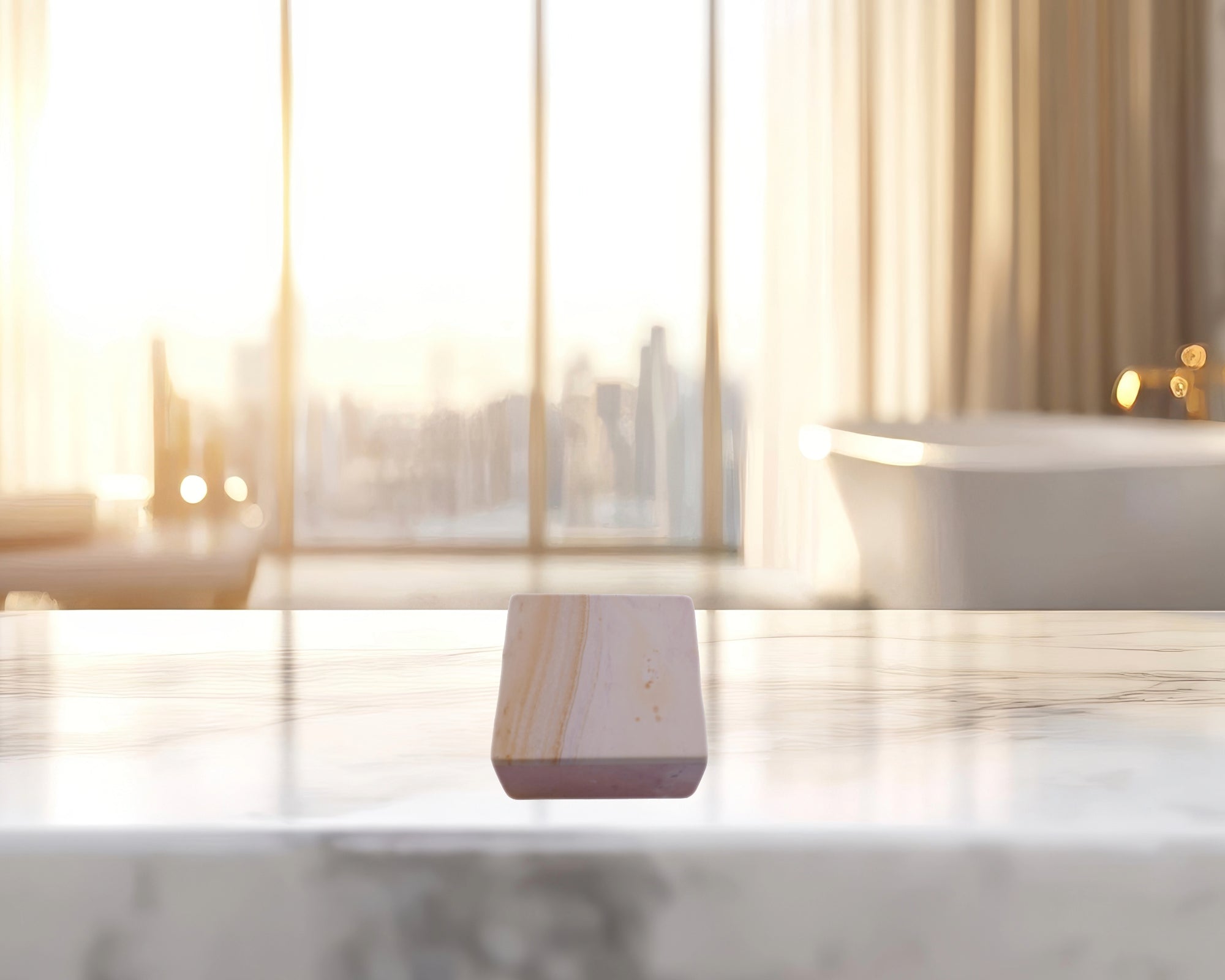 Handcrafted Stone Box // Natural Square or Round // 10cm // Kitchen, herbs, sweets, bathroom, jewellery // with Storycard - FriendlyTradingCo