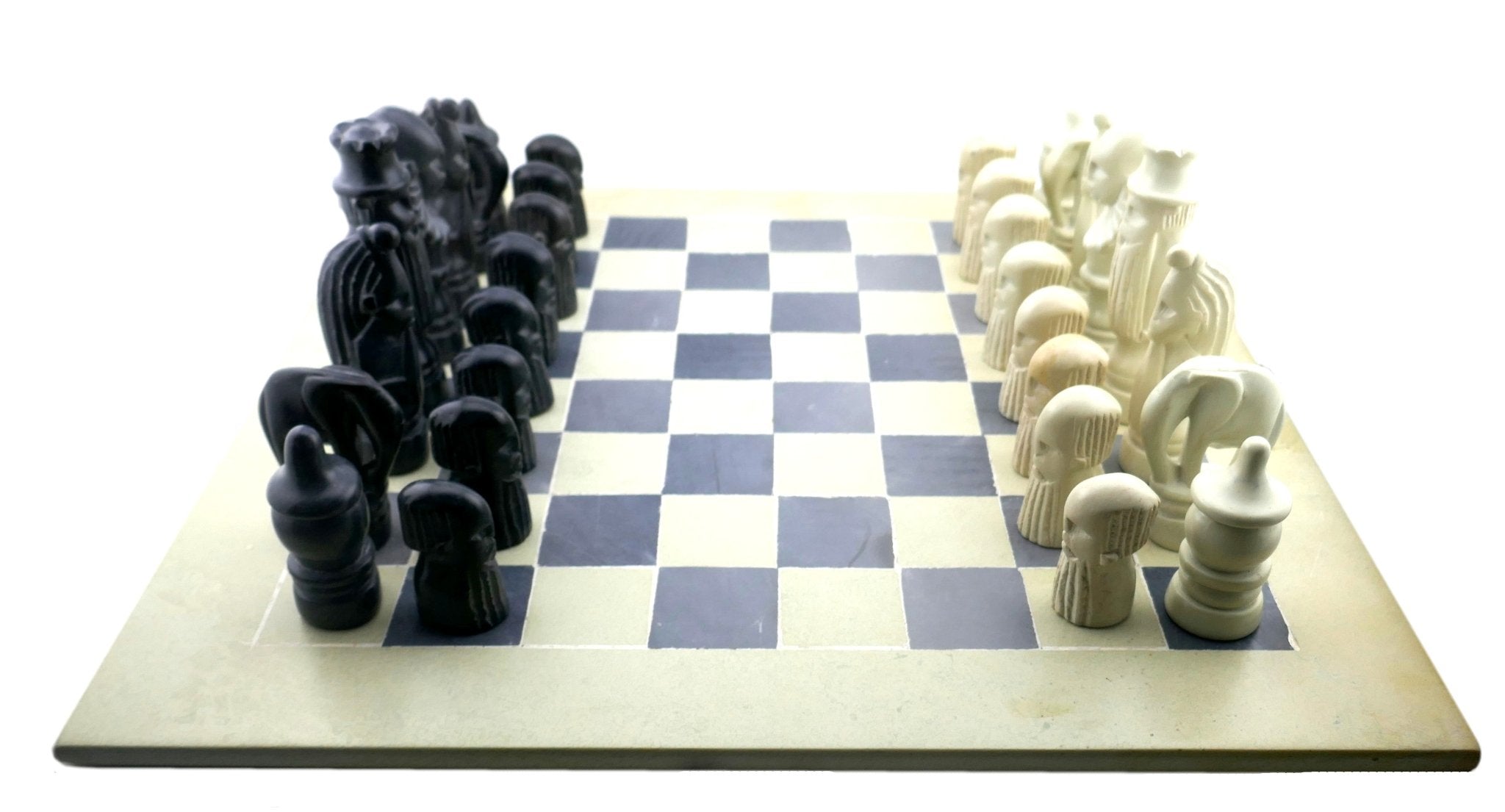 Handcrafted Stone Chess Set // Tribal design pieces // 14