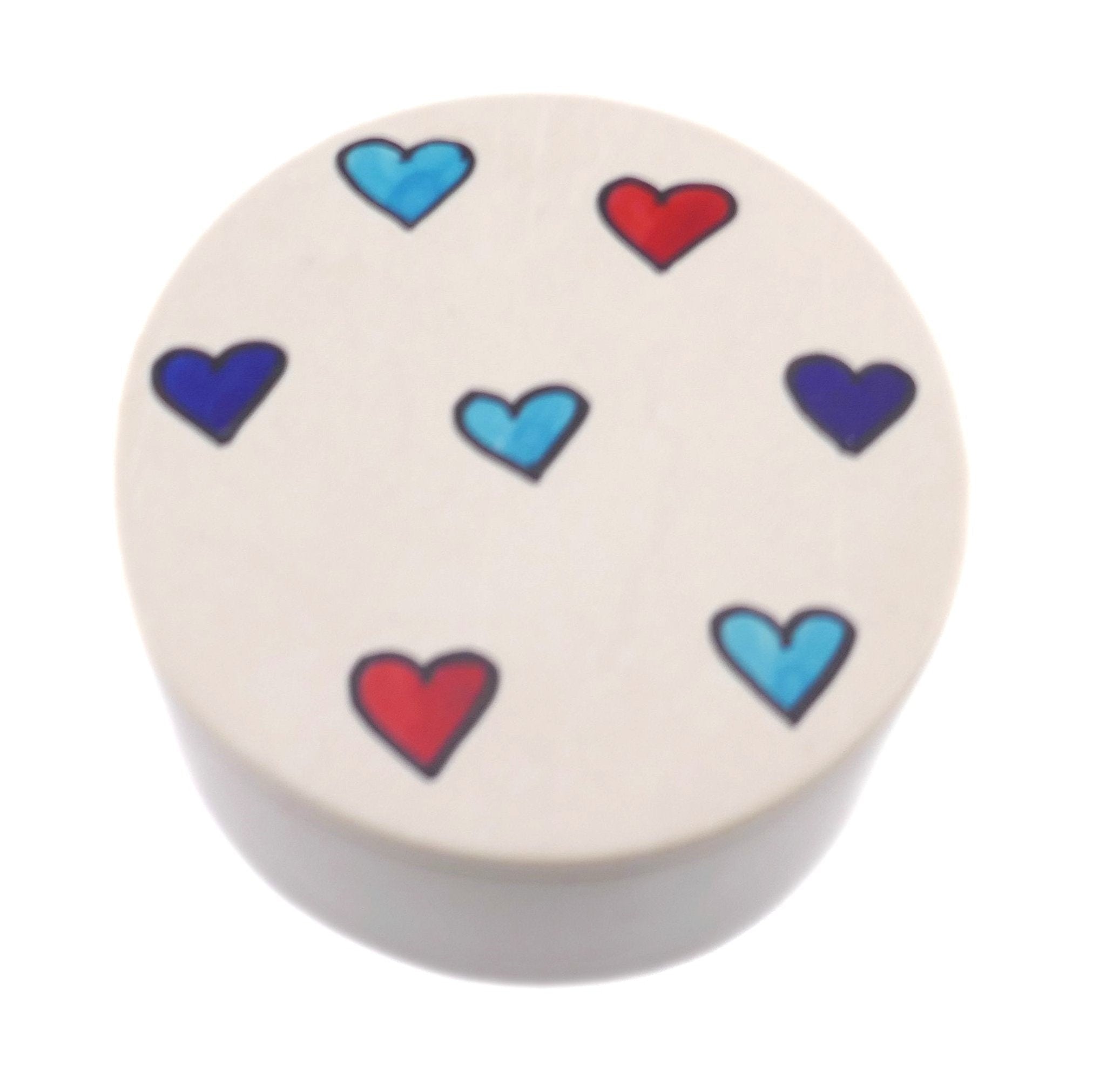 Handcrafted Stone Coloured Hearts Jewellery Box 10cm with Storycard - FriendlyTradingCo