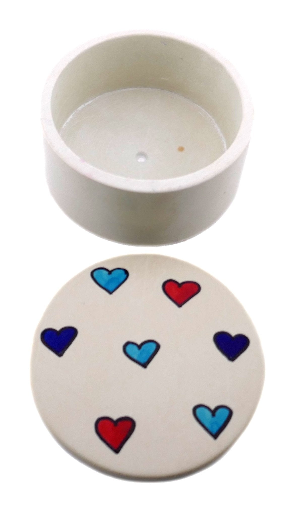 Handcrafted Stone Coloured Hearts Jewellery Box 10cm with Storycard - FriendlyTradingCo
