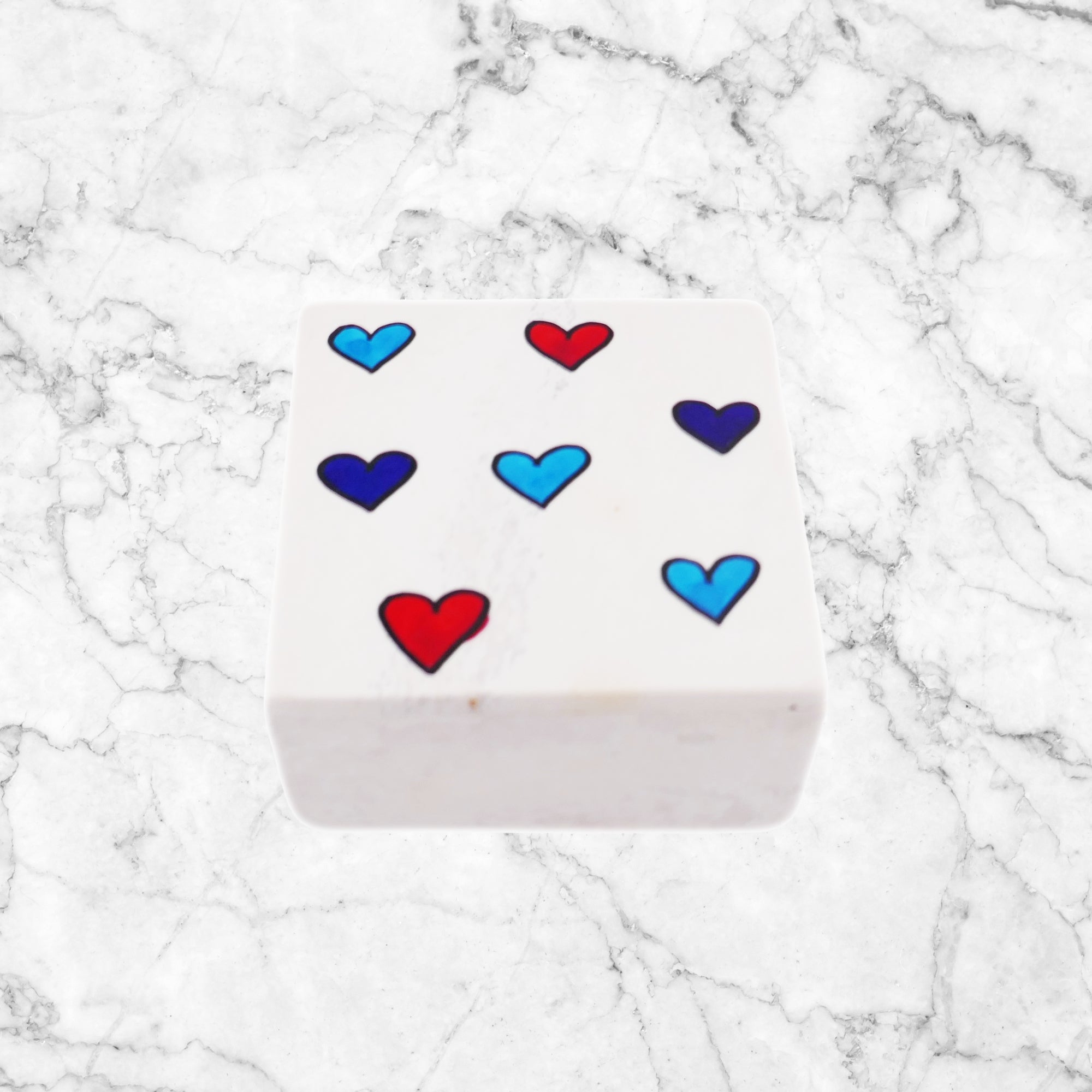 Handcrafted Stone Coloured Hearts Jewellery Boxes & Dish 10cm with Storycard - FriendlyTradingCo