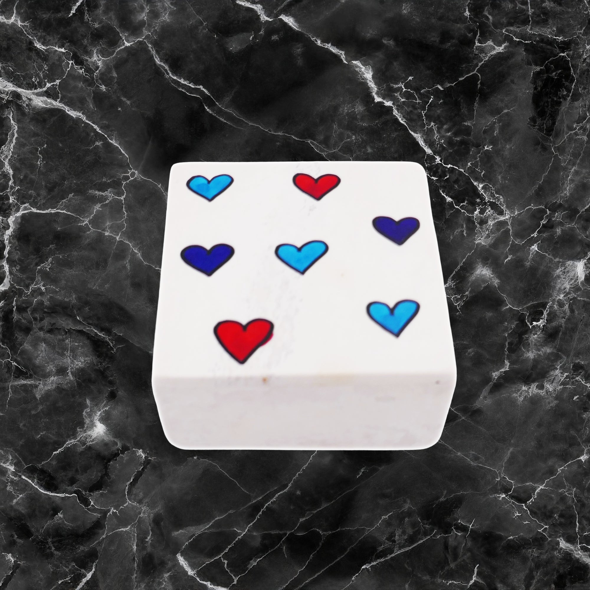 Handcrafted Stone Coloured Hearts Jewellery Boxes & Dish 10cm with Storycard - FriendlyTradingCo