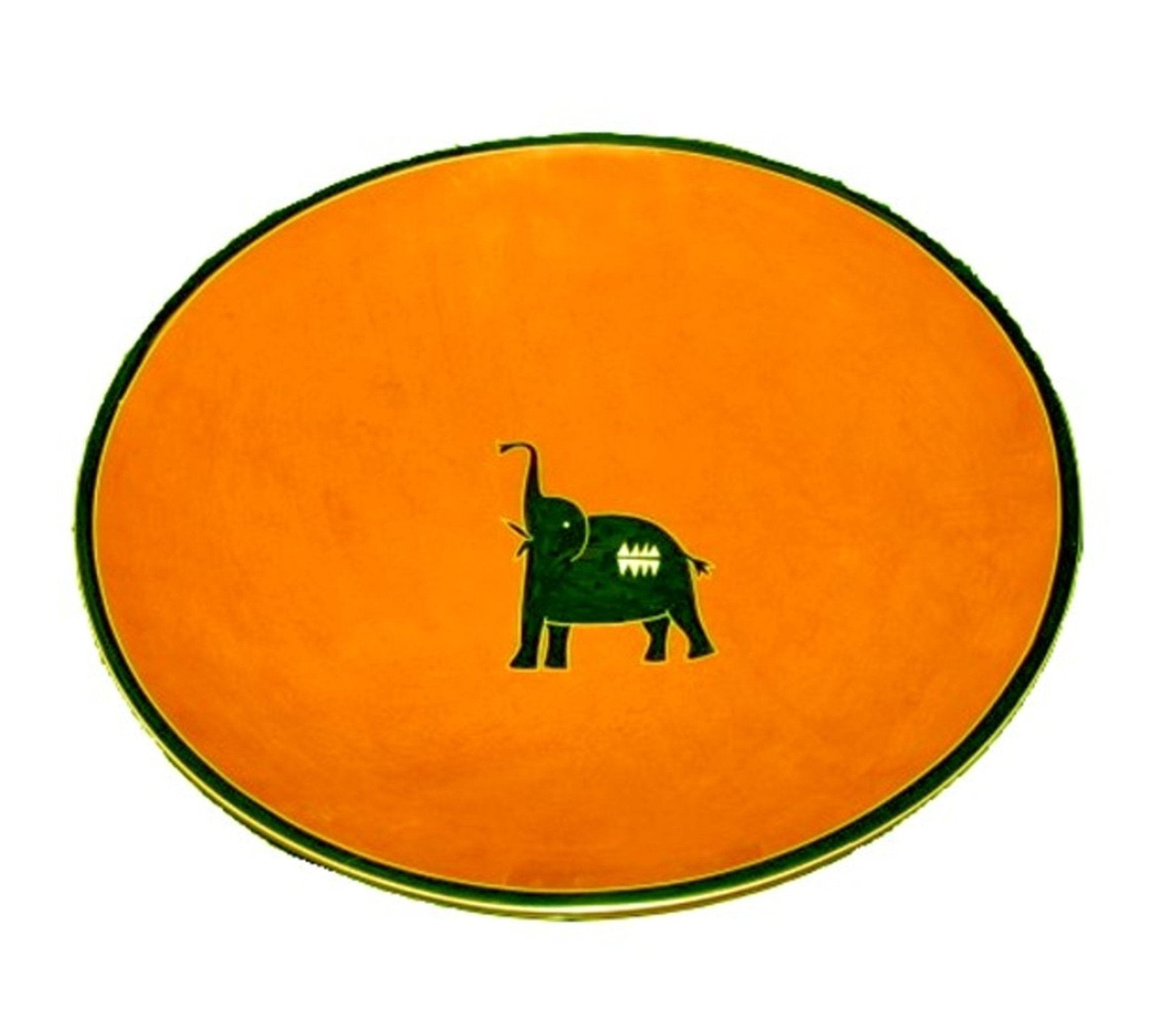 Handcrafted Stone Fruit Bowl 10 inch / 20 cm // Elephant design - Red or Orange // with storycard - FriendlyTradingCo