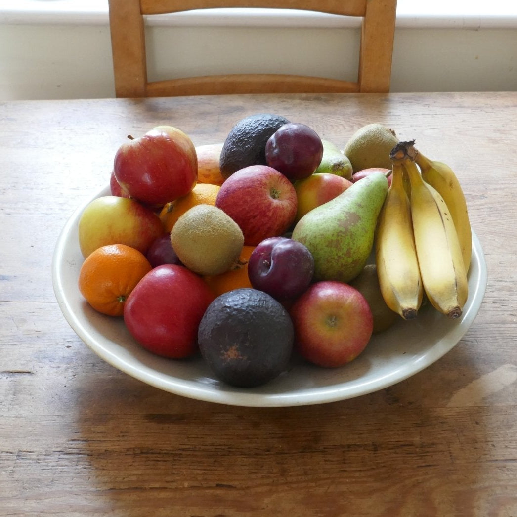 Handcrafted Stone Fruit Bowl // Natural Design 14" / 35 cm with Storycard - FriendlyTradingCo