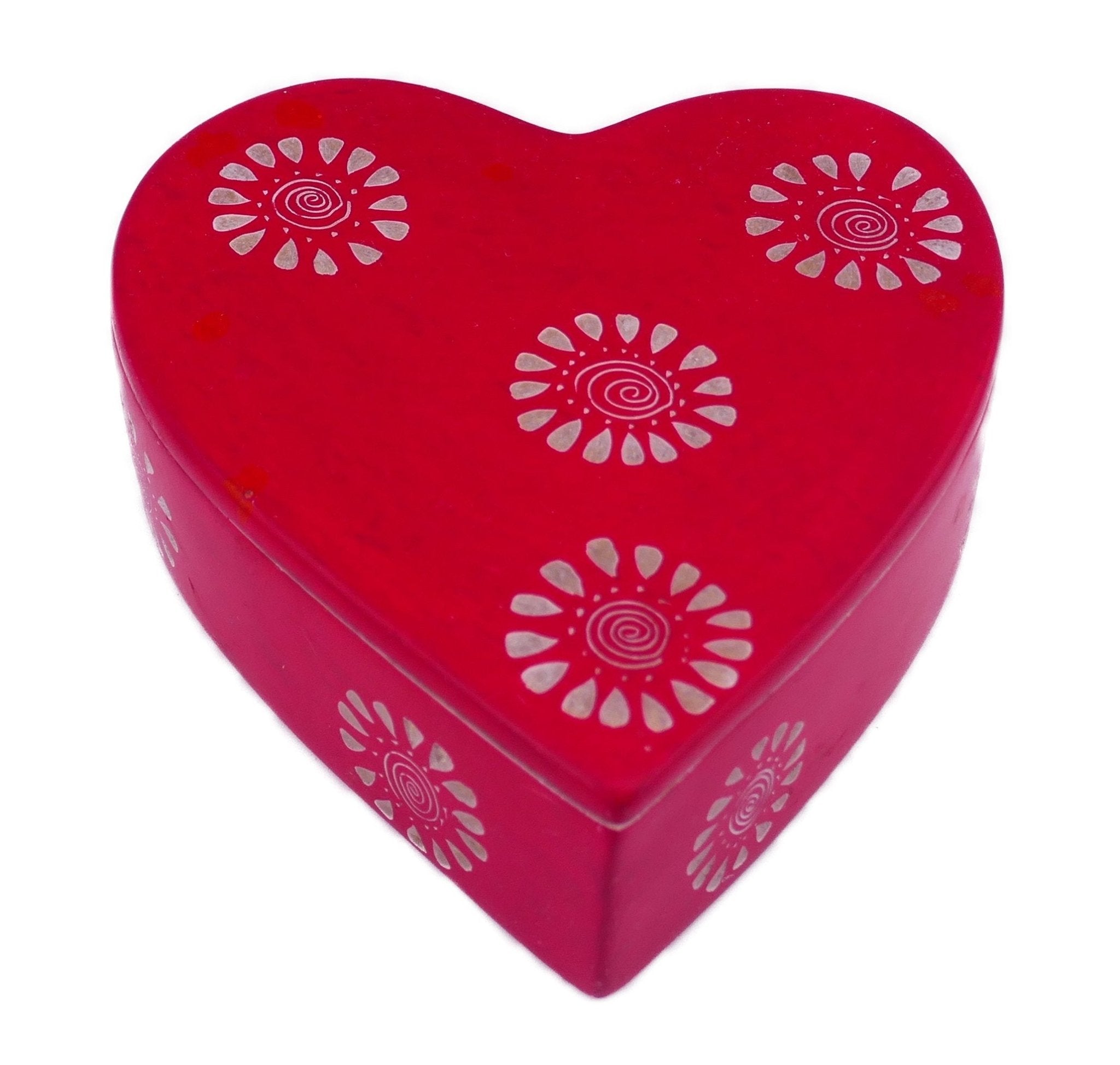 Handcrafted Stone Heart Shaped Jewellery Box 10cm with Storycard - FriendlyTradingCo