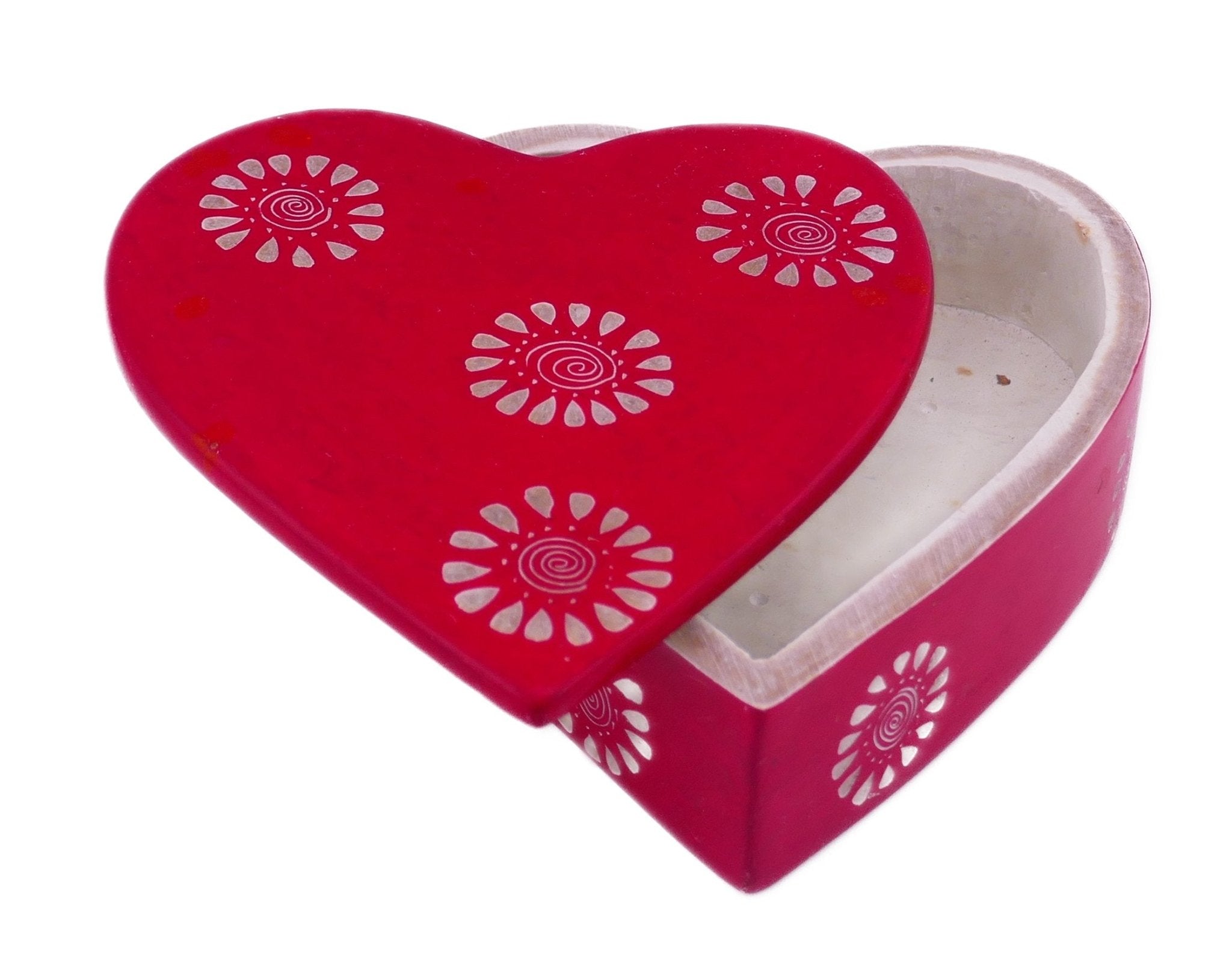 Handcrafted Stone Heart Shaped Jewellery Box 10cm with Storycard - FriendlyTradingCo