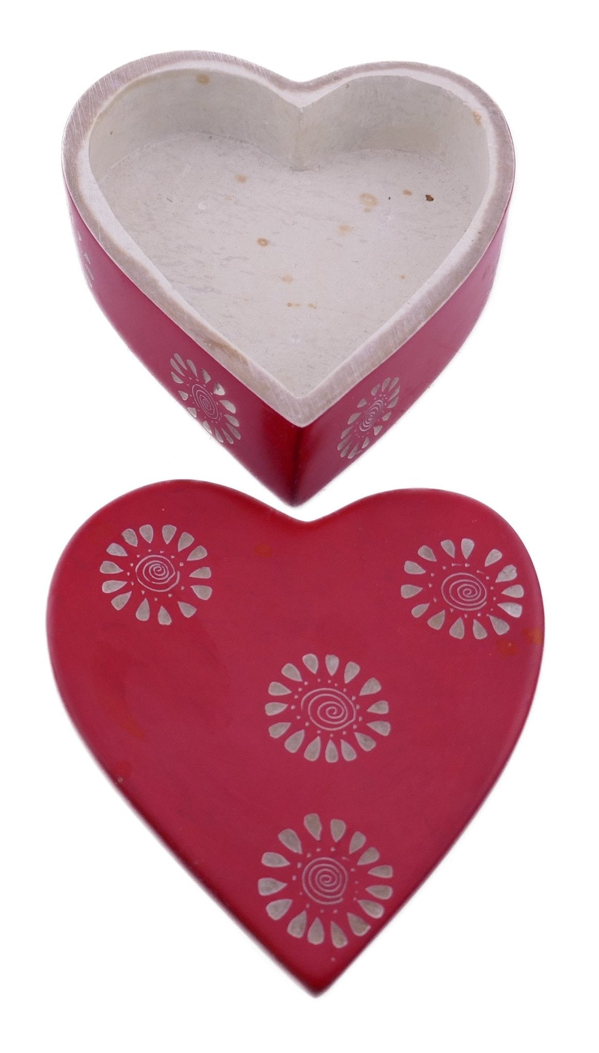 Handcrafted Stone Heart Shaped Jewellery Box 10cm with Storycard - FriendlyTradingCo