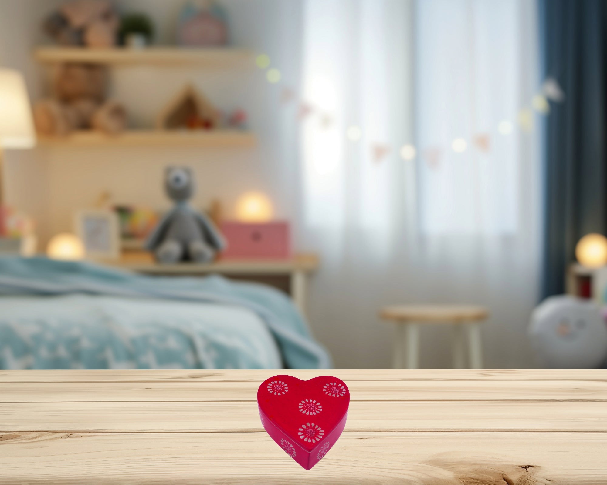 Handcrafted Stone Heart Shaped Jewellery Box 10cm with Storycard - FriendlyTradingCo