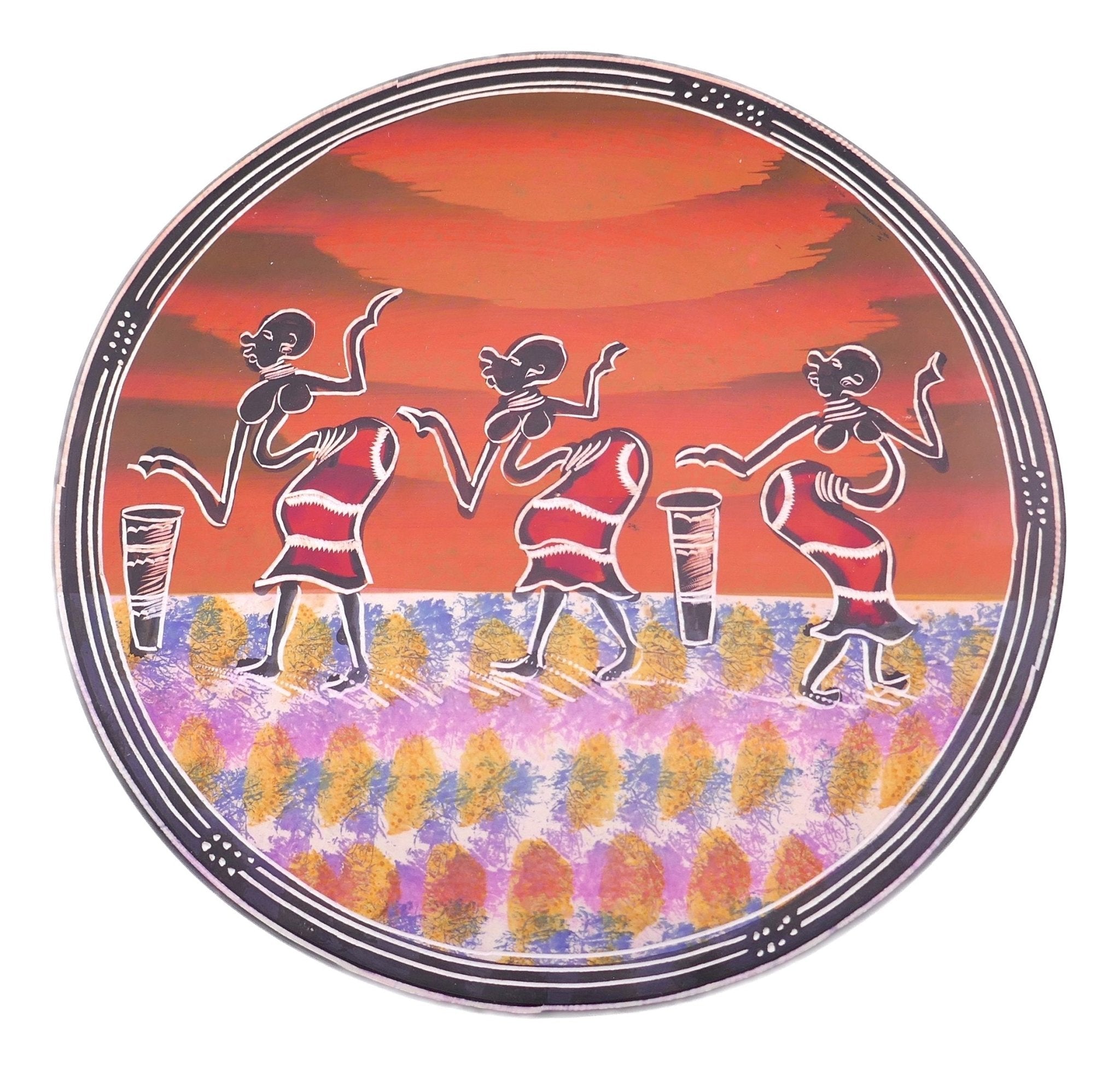 Handmade Stone Trivet / Hot plate // African Wildlife / Village / Dancers designs // Protect your table from hot pots and pans 20 cm / 8