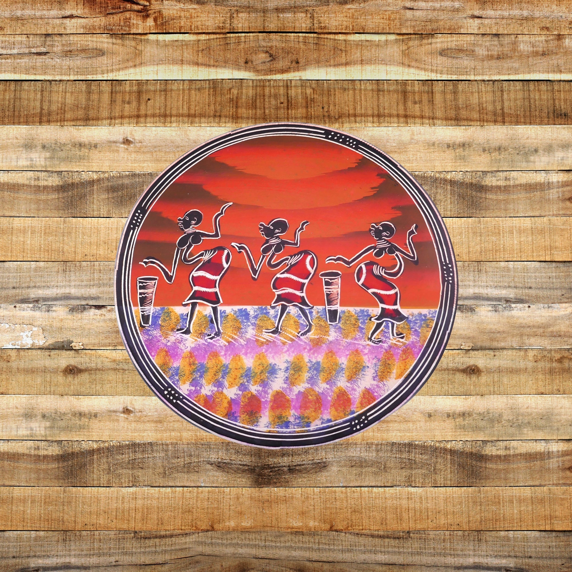 Handmade Stone Trivet / Hot plate // African Wildlife / Village / Dancers designs // Protect your table from hot pots and pans 20 cm / 8" // with Storycard - FriendlyTradingCo