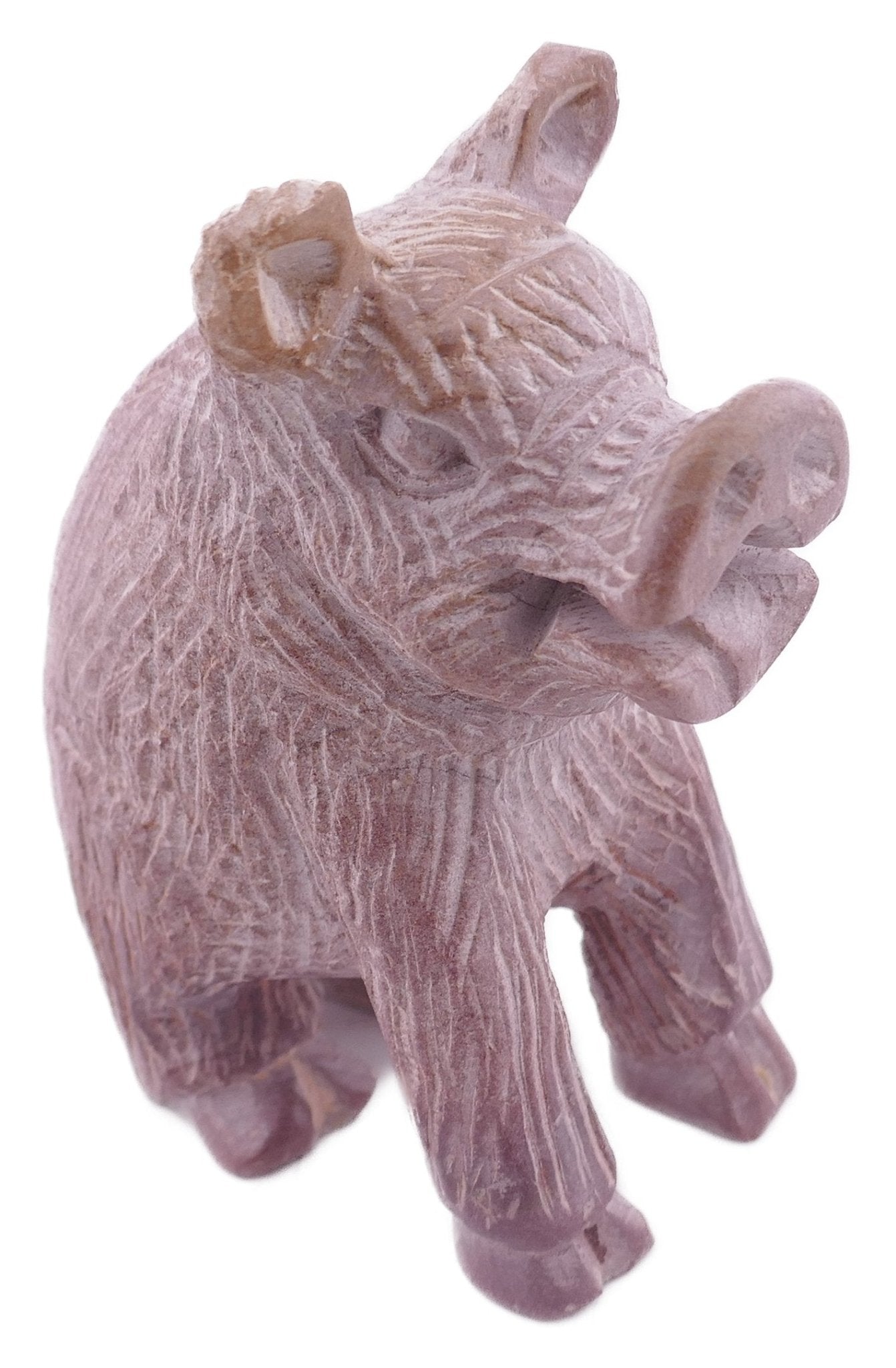 Happy Pig Sculpture 10 x 9cm // with Story - card - FriendlyTradingCo