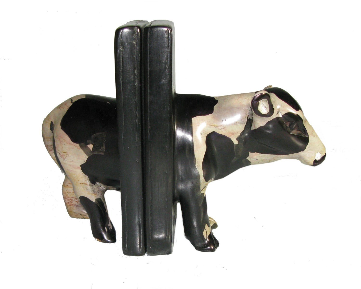 Heavy Stone Bookends // 15cm tall 1.7 kg // Sheep and Cow // farmers Bookends // Handcrafted in Stone with Story - card - FriendlyTradingCo