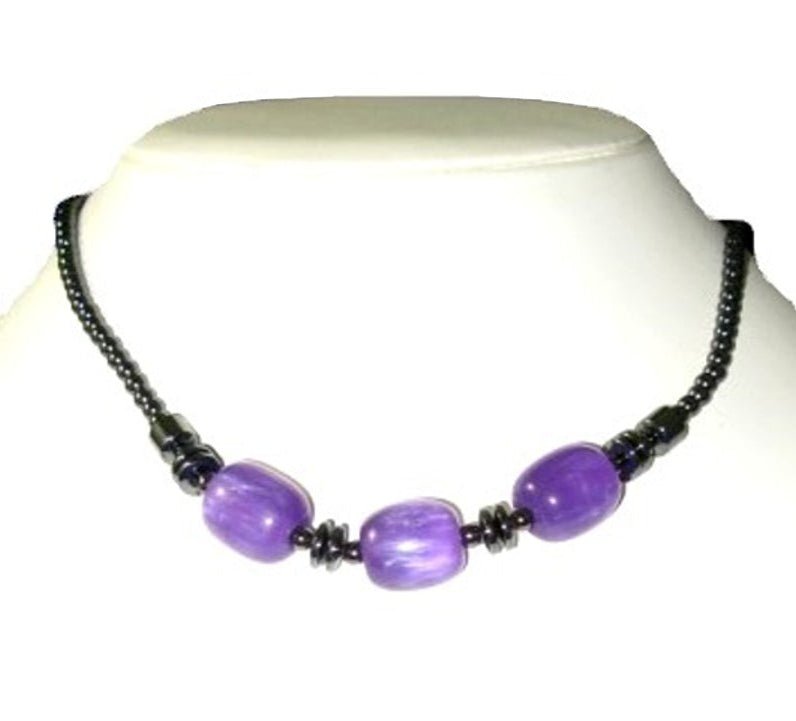 Hematite Healing Energy Anti - Stress Necklace //18" / 45 cm // Beaded various colours // Presentation Pouch & Storycard - FriendlyTradingCo