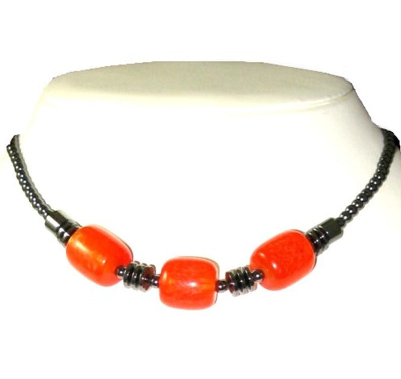 Hematite Healing Energy Anti - Stress Necklace //18" / 45 cm // Beaded various colours // Presentation Pouch & Storycard - FriendlyTradingCo