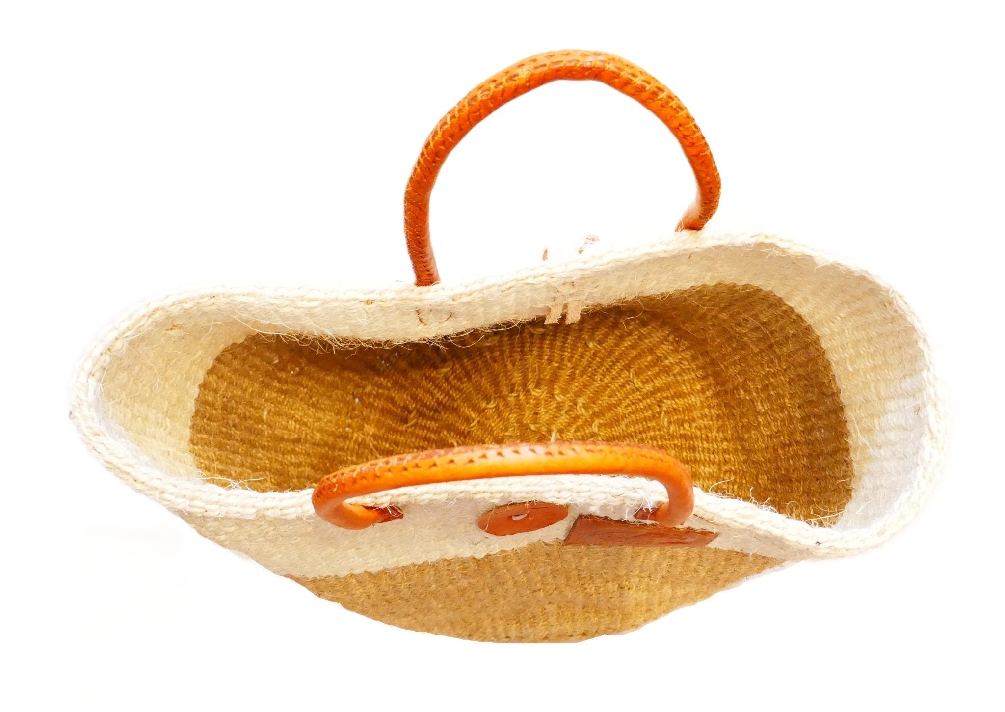 Large African Sisal Tote Bag // Shopping Beach Bag // Leather handles // Wild Animal motif // Naturals - FriendlyTradingCo