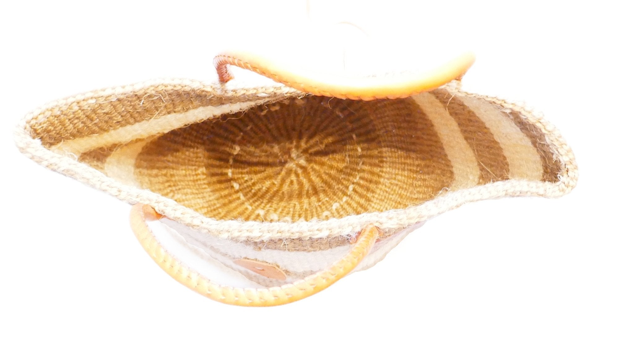 Large African Sisal Tote Bag // Shopping Beach Bag // Leather handles // Wild Animal motif // Naturals - FriendlyTradingCo