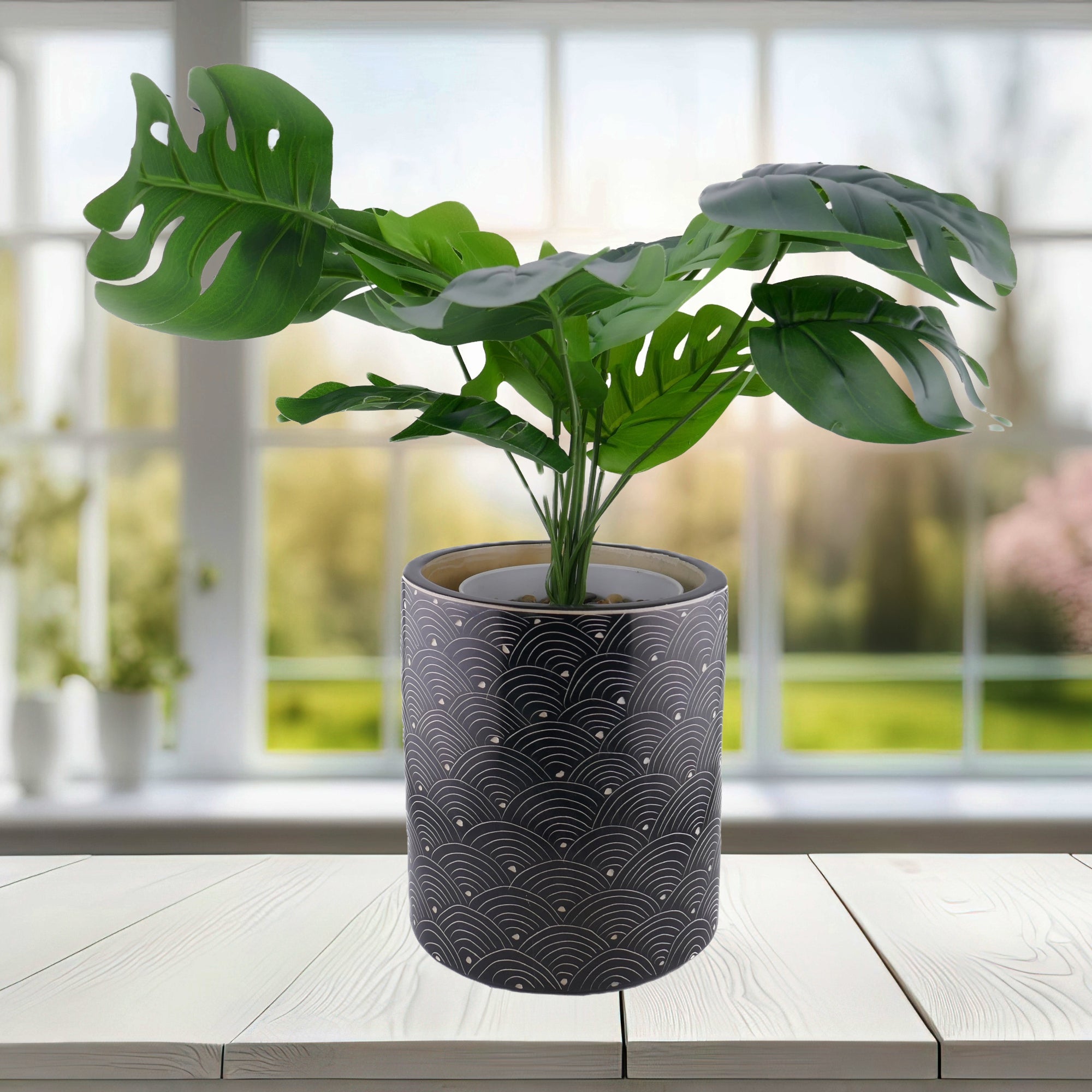 Large Round Stone Planter hand made 18cm 3.2 kg with Storycard many colours - FriendlyTradingCo