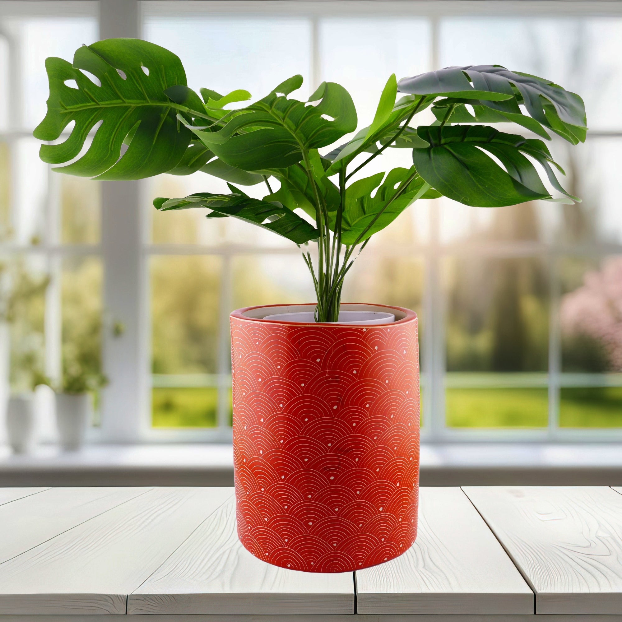 Large Round Stone Planter hand made 18cm 3.2 kg with Storycard many colours - FriendlyTradingCo