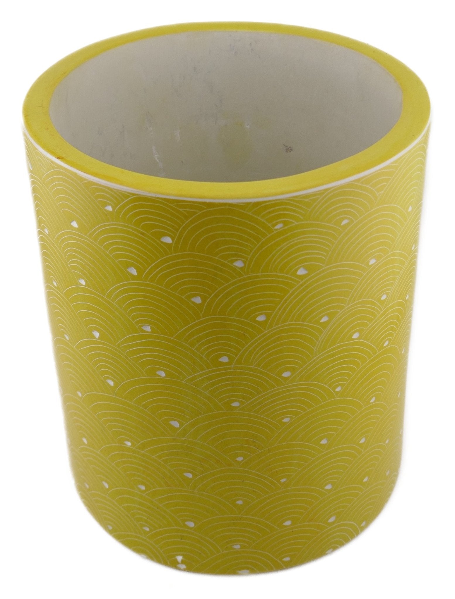 Large Round Stone Planter hand made 18cm 3.2 kg with Storycard many colours - FriendlyTradingCo