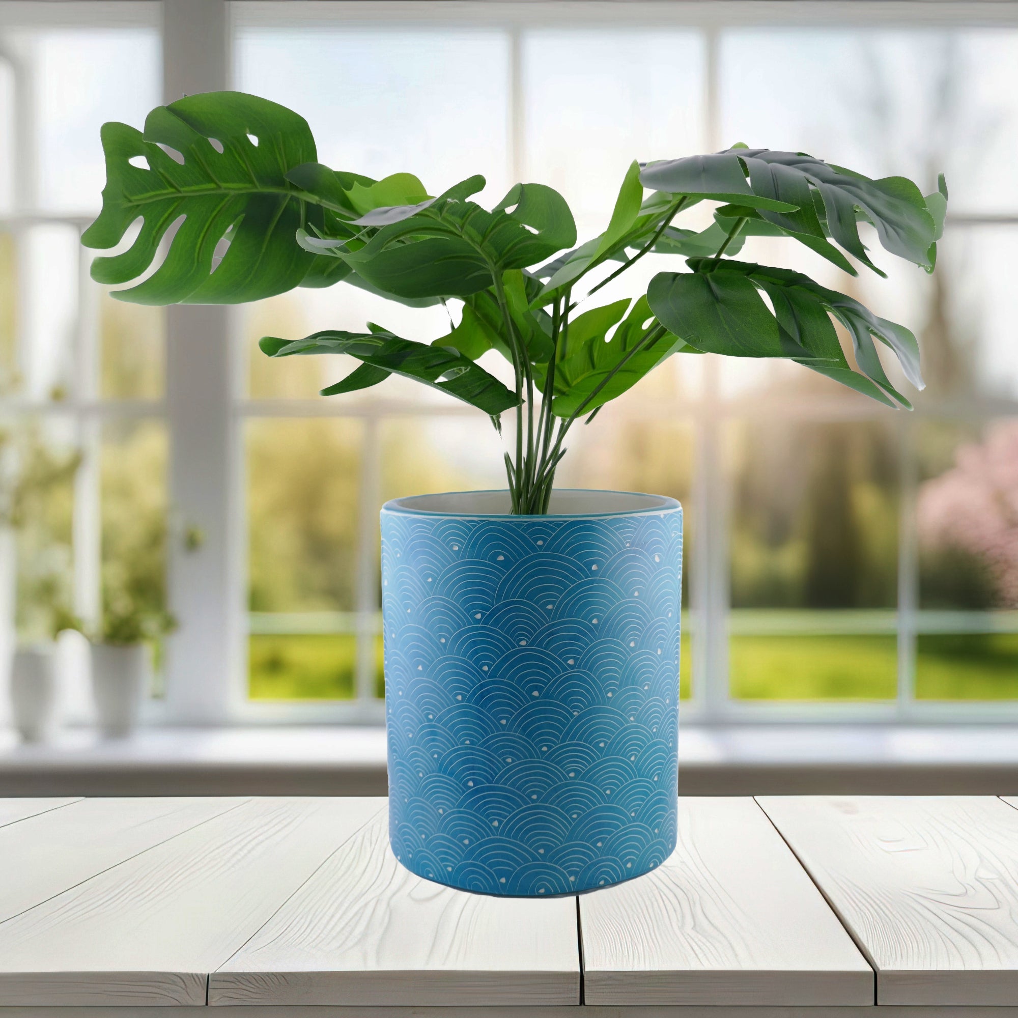 Large Round Stone Planter hand made 18cm 3.2 kg with Storycard many colours - FriendlyTradingCo