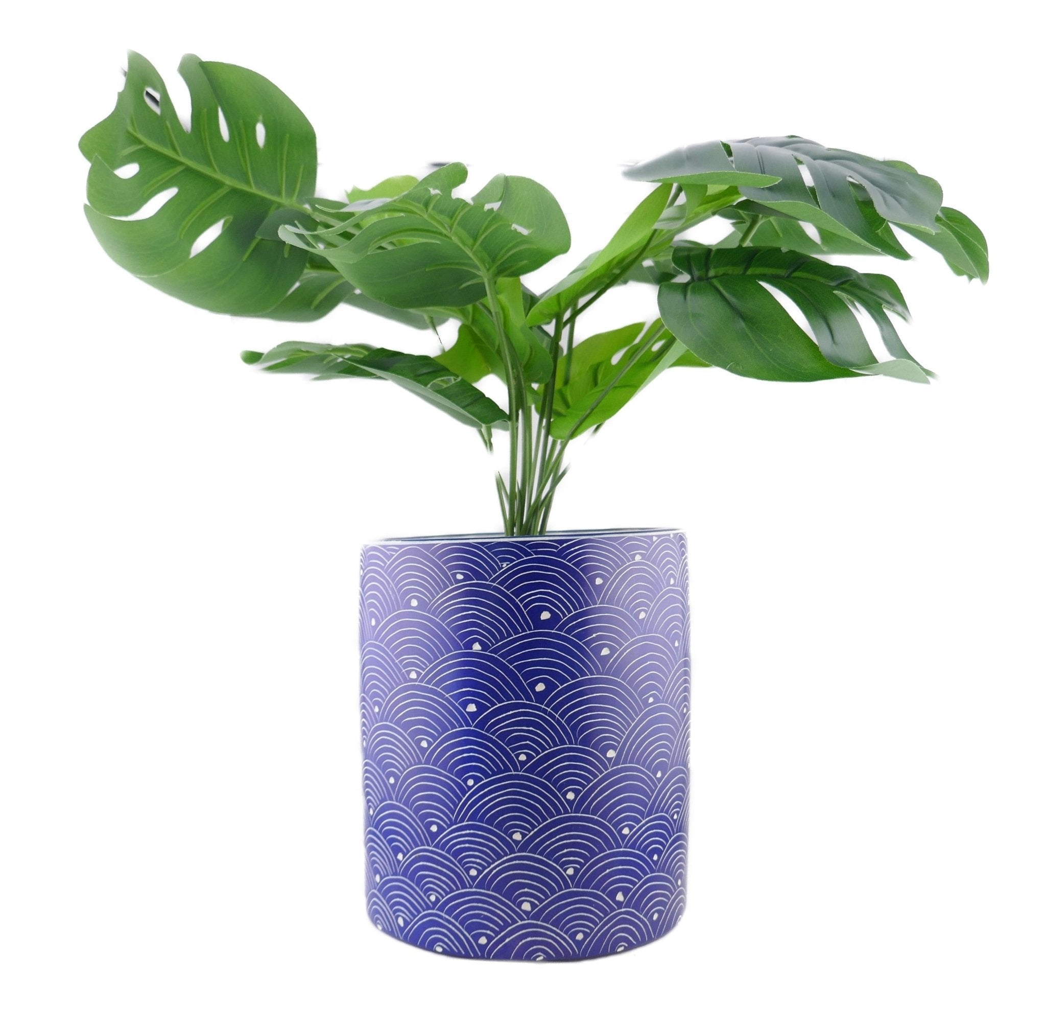 Large Round Stone Planter hand made 18cm 3.2 kg with Storycard many colours - FriendlyTradingCo