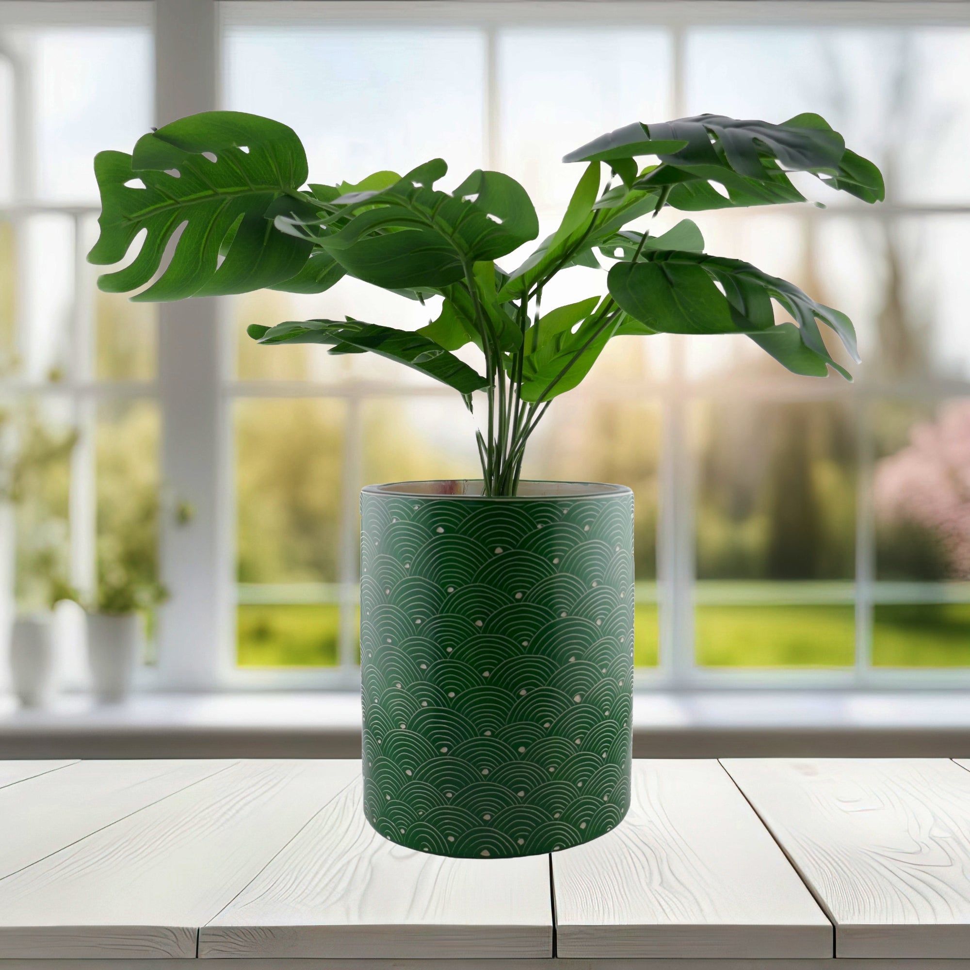 Large Round Stone Planter hand made 18cm 3.2 kg with Storycard many colours - FriendlyTradingCo