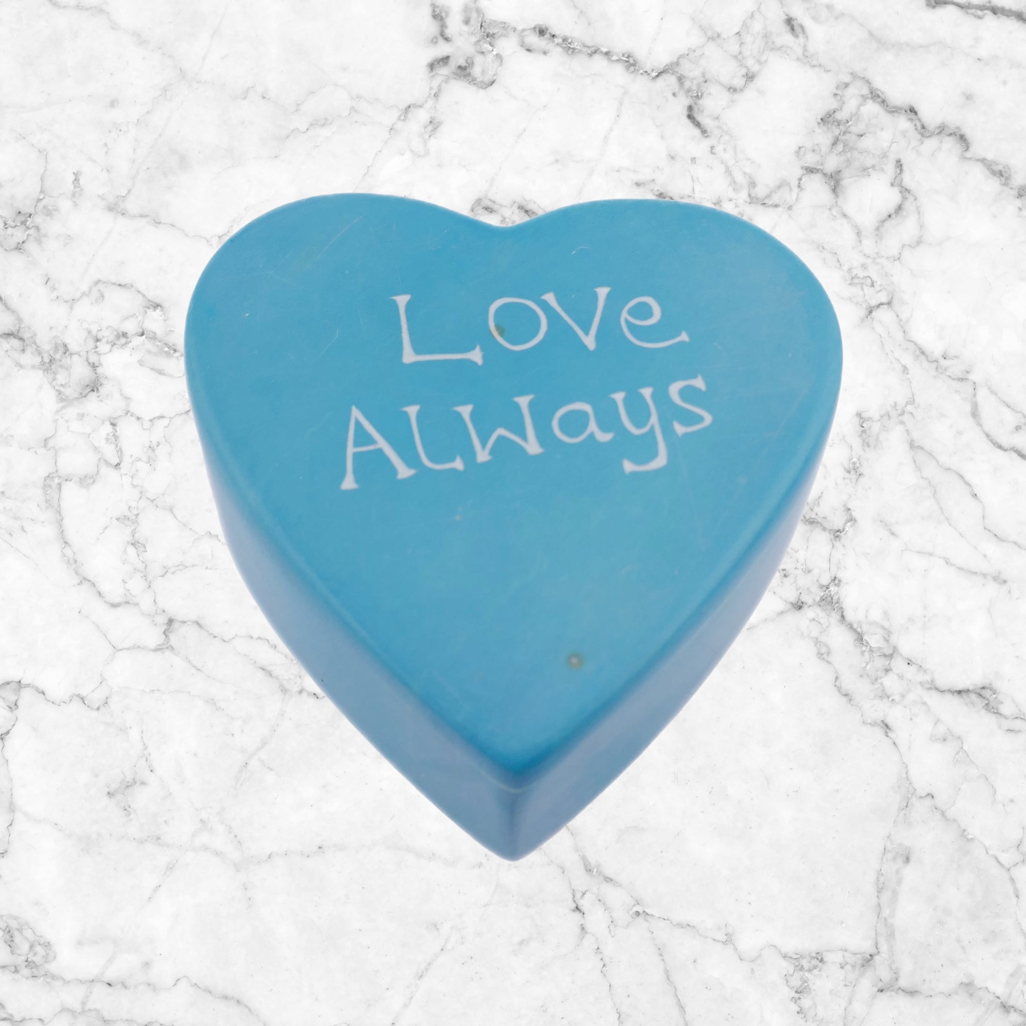 Love Message Handcrafted Stone Jewellery Box 10cm with Storycard - FriendlyTradingCo