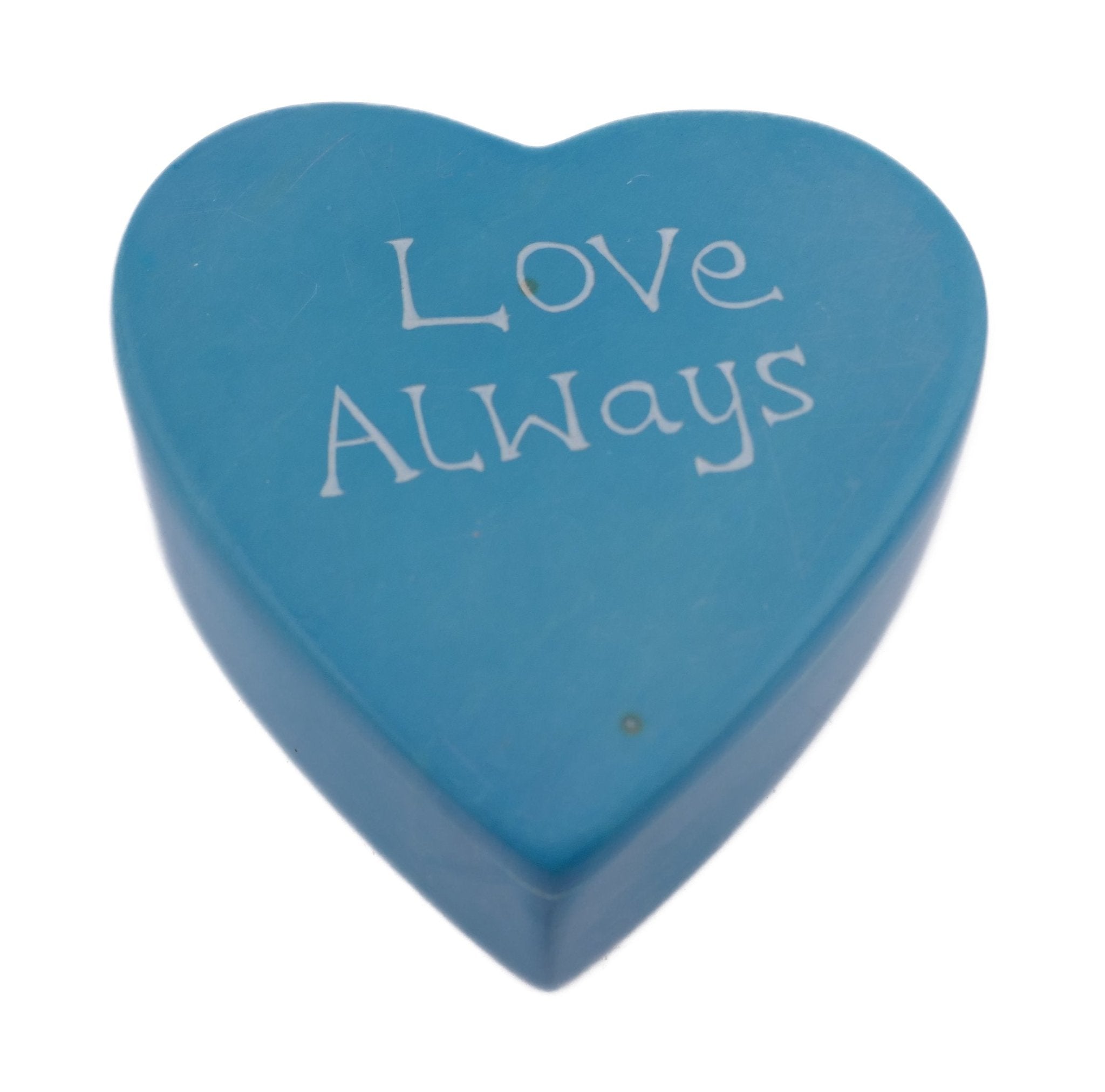 Love Message Handcrafted Stone Jewellery Box 10cm with Storycard - FriendlyTradingCo