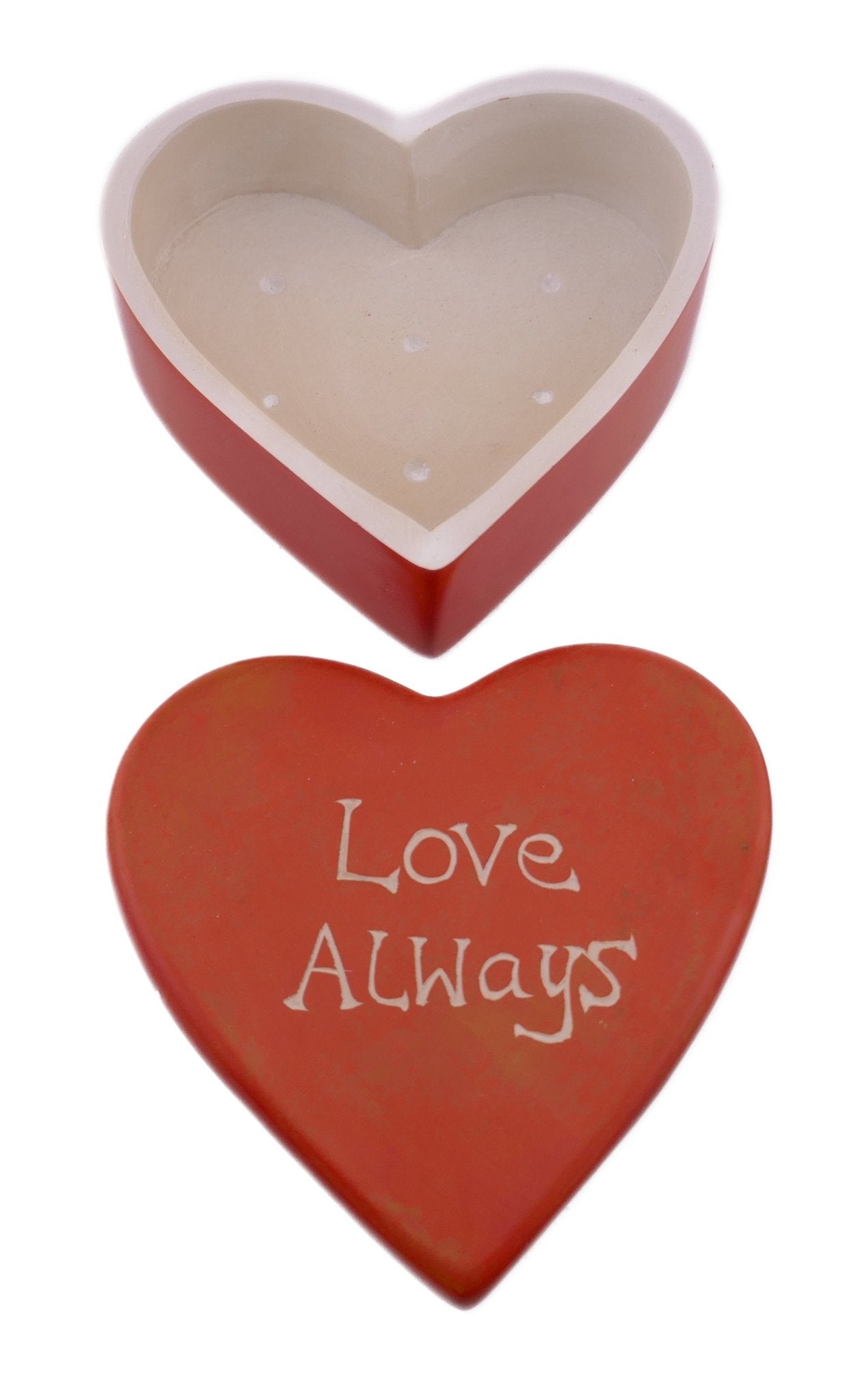 Love Message Handcrafted Stone Jewellery Box 10cm with Storycard - FriendlyTradingCo