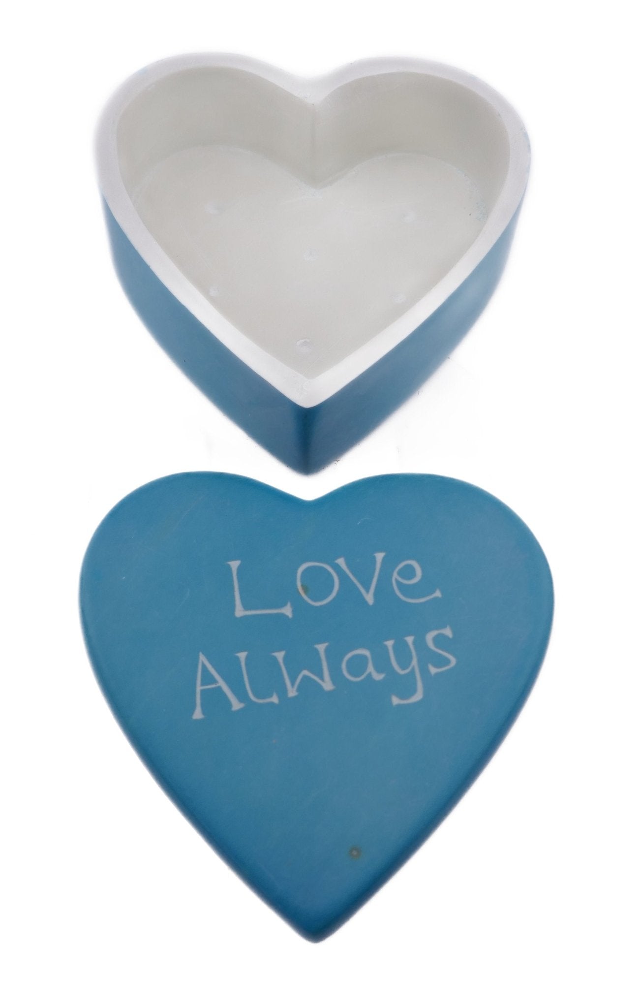 Love Message Handcrafted Stone Jewellery Box 10cm with Storycard - FriendlyTradingCo