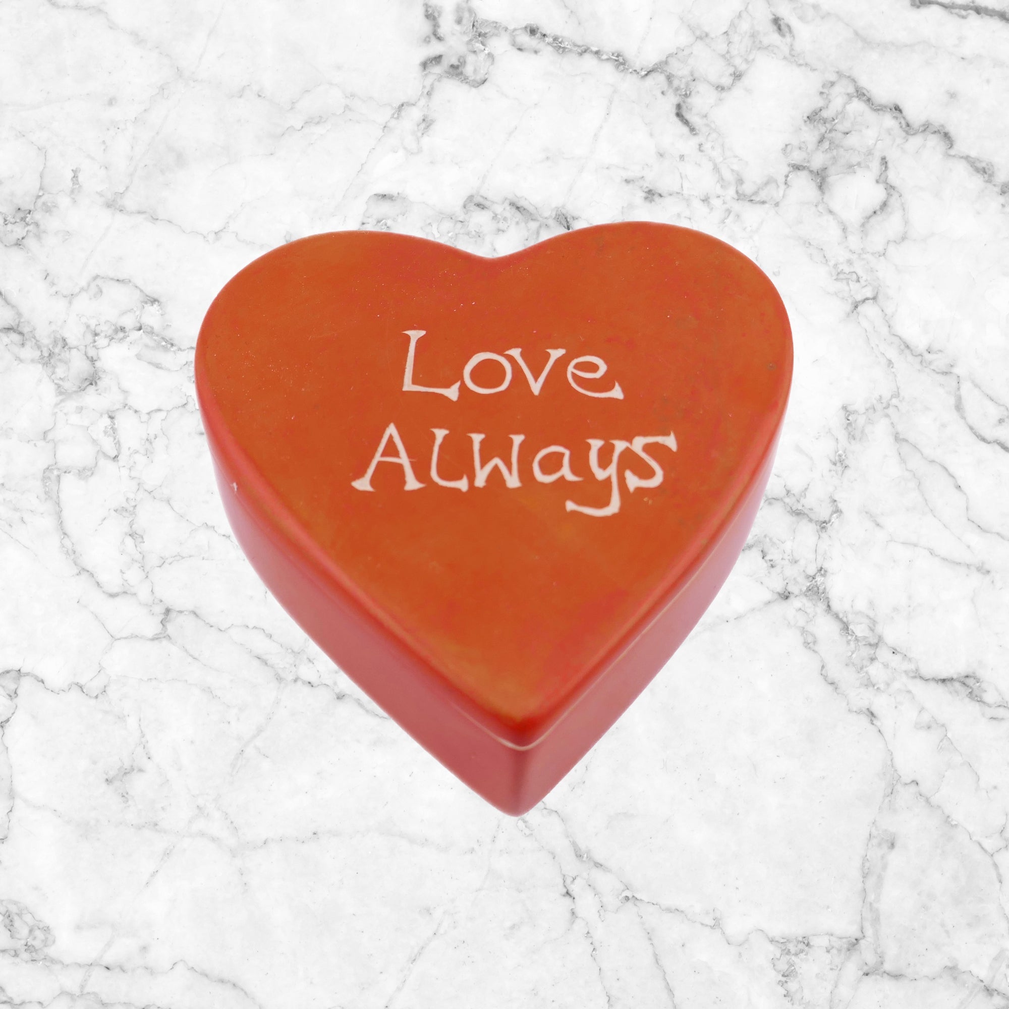 Love Message Handcrafted Stone Jewellery Box 10cm with Storycard - FriendlyTradingCo