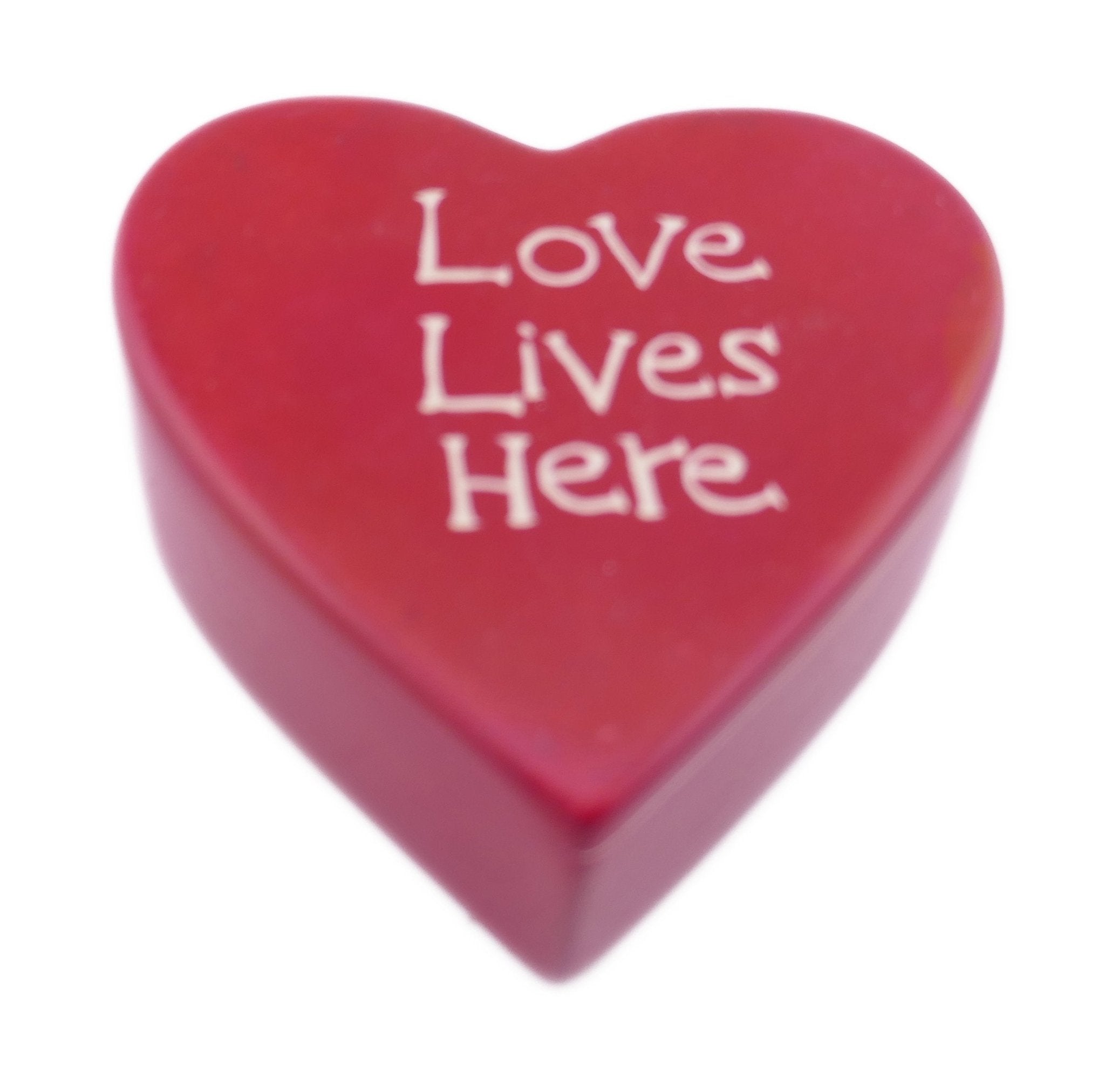 Love Message Handcrafted Stone Jewellery Box 10cm with Storycard - FriendlyTradingCo