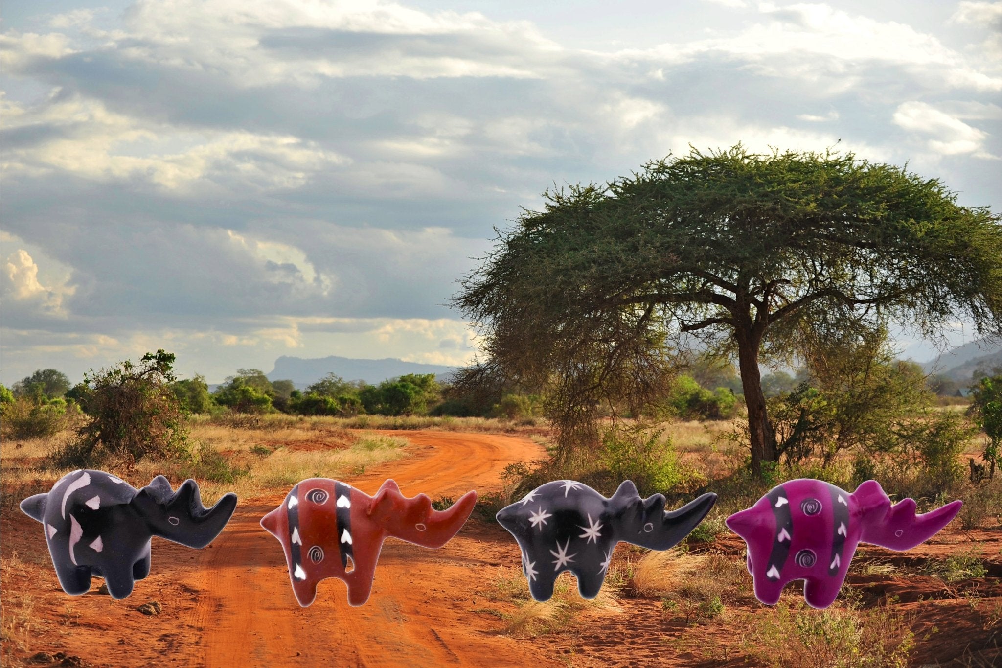 Mini stone Rhino // Handmade African Wild Animal Keepsake // Healing Animal Totem // 8 x 5 cm handcrafted +storycard - FriendlyTradingCo