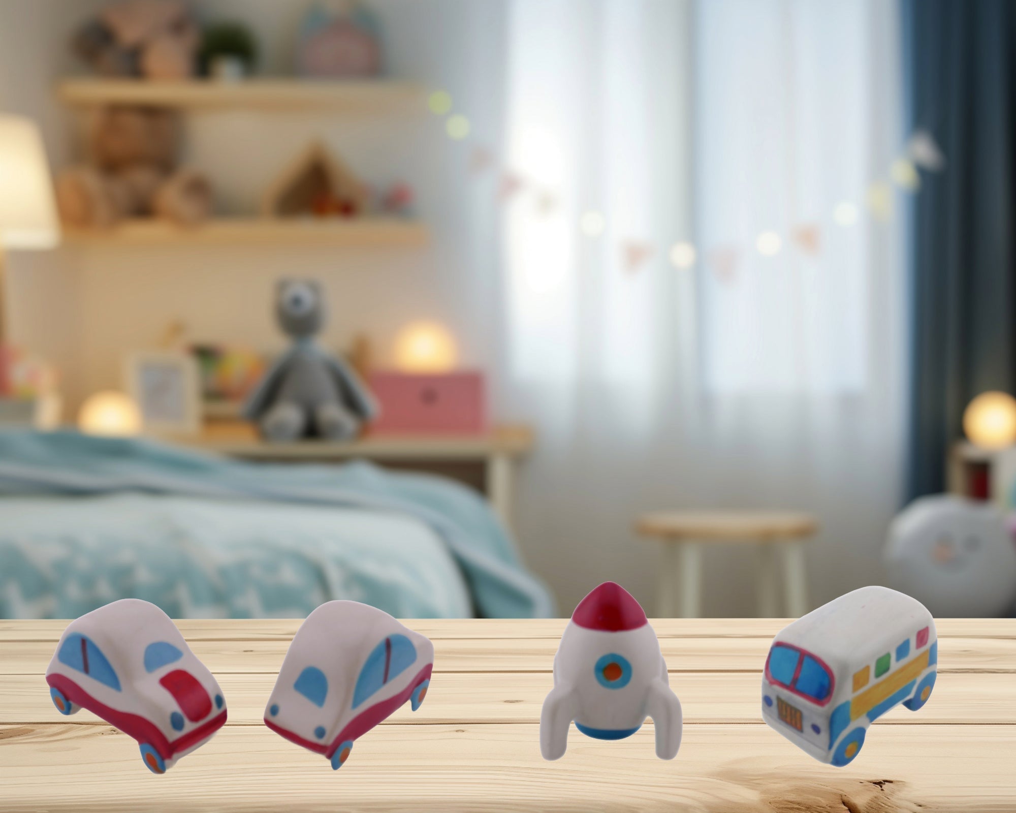 Mini stone vehicles // car, camper van, boat, aeroplane, and rocket // handcrafted in stone Sculpture // 7 cm // + storycard - FriendlyTradingCo