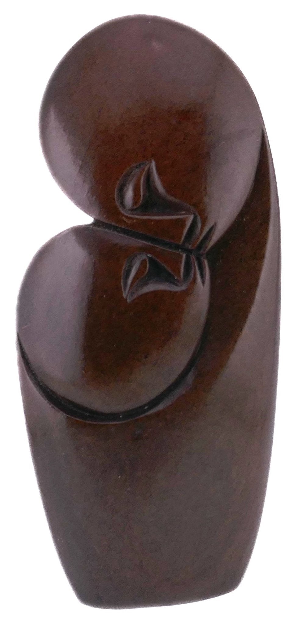 Mother & Child African Art Serpentine Sculpture 20 cm, Brown, 1kg by Zimbabwe Shona Artists // with Storycard - FriendlyTradingCo