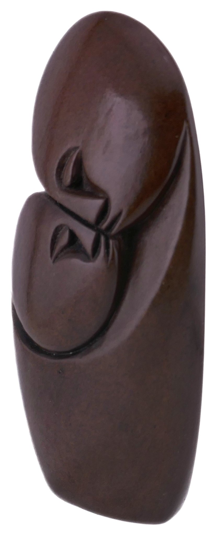 Mother & Child African Art Serpentine Sculpture 20 cm, Brown, 1kg by Zimbabwe Shona Artists // with Storycard - FriendlyTradingCo