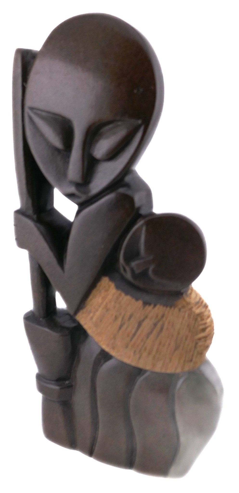 Mother & Child African Art Serpentine Sculpture 23 cm, 1kg by Zimbabwe Shona Artists // with Storycard - FriendlyTradingCo