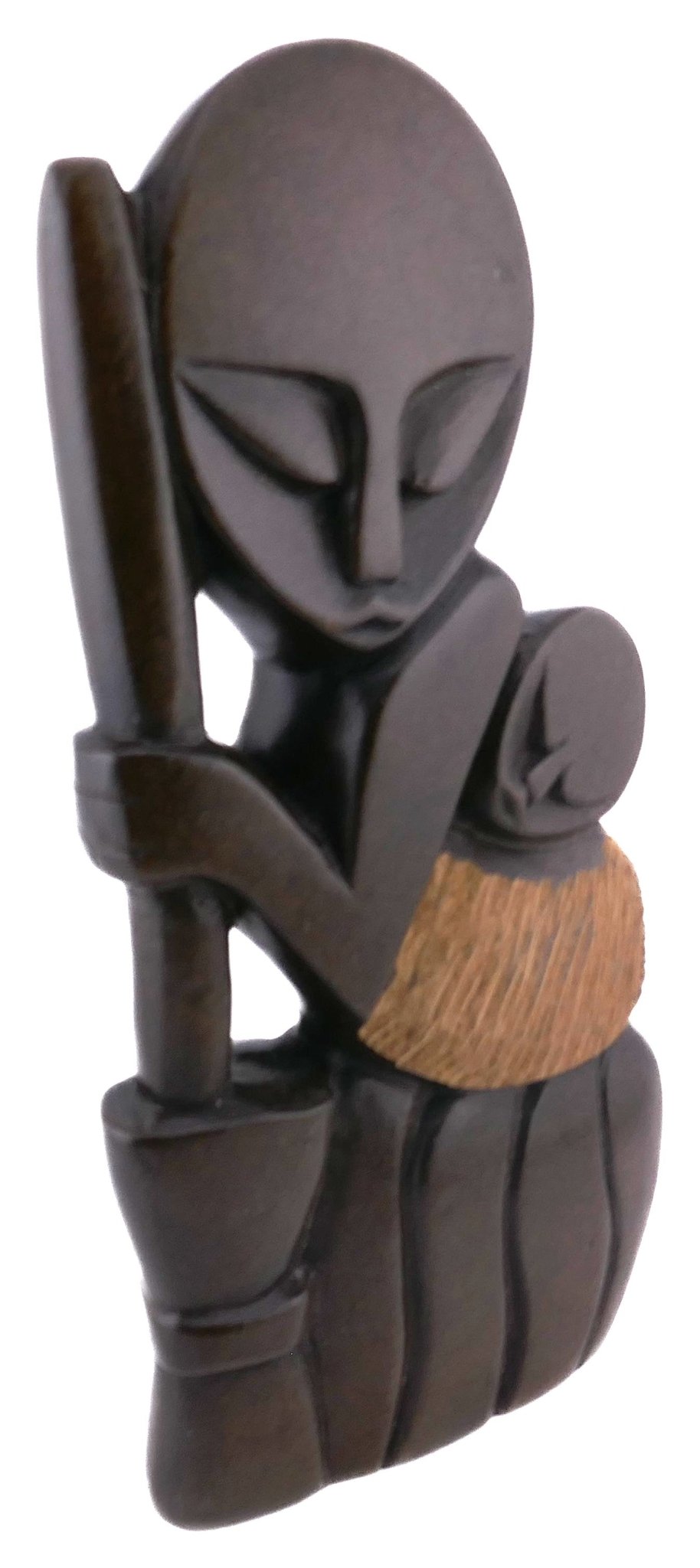 Mother & Child African Art Serpentine Sculpture 23 cm, 1kg by Zimbabwe Shona Artists // with Storycard - FriendlyTradingCo