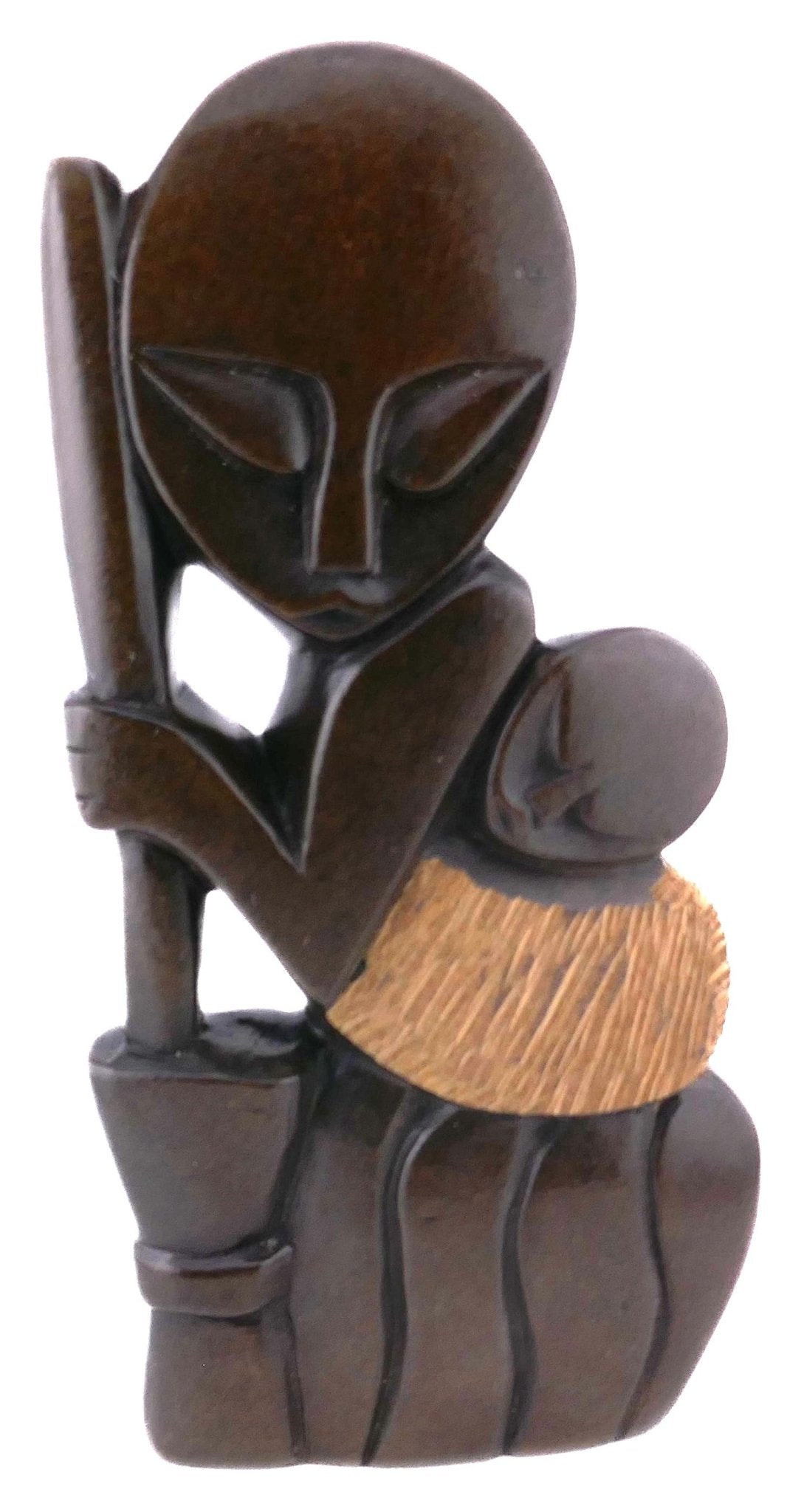 Mother & Child African Art Serpentine Sculpture 23 cm, 1kg by Zimbabwe Shona Artists // with Storycard - FriendlyTradingCo