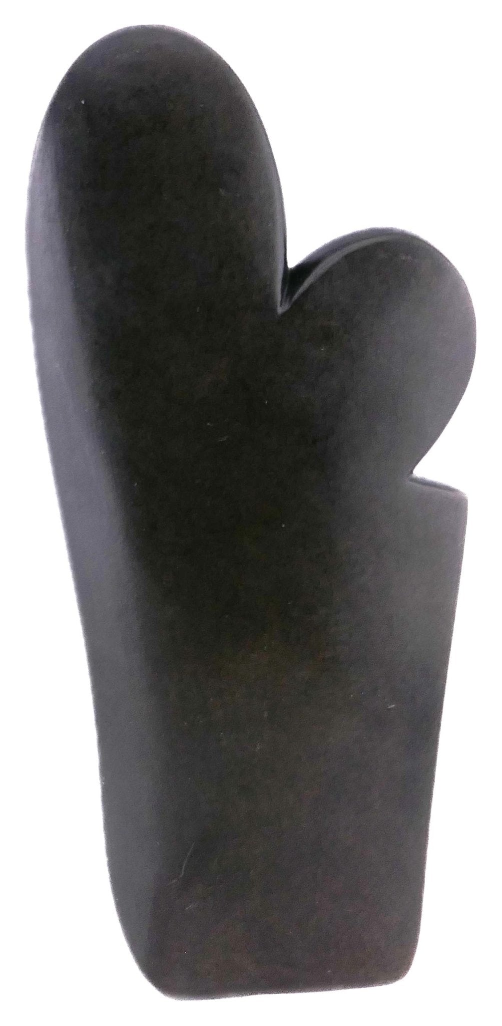 Mother & Child Embrace African Art Serpentine Sculpture 22 cm, Black, 1kg by Zimbabwe Shona Artists // with Storycard - FriendlyTradingCo