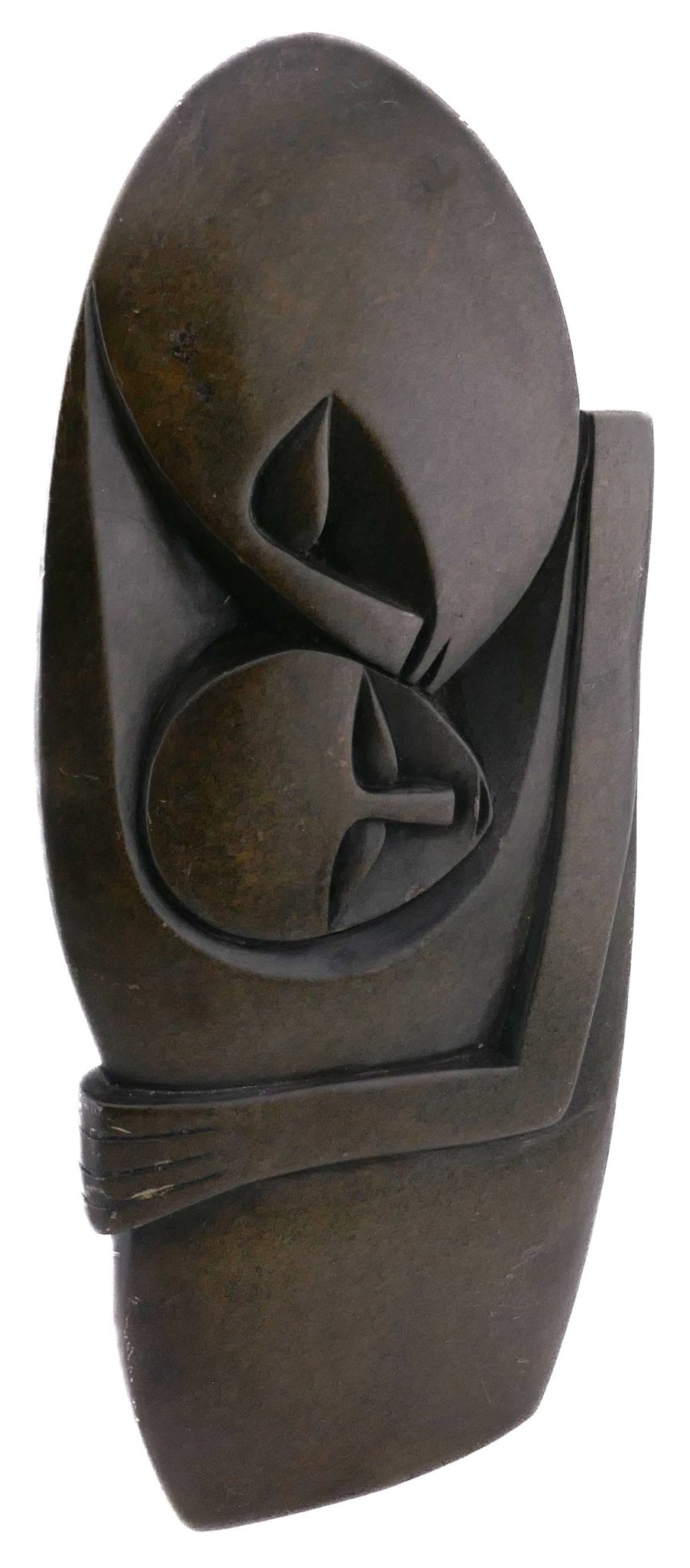 Mother & Child Embrace African Art Serpentine Sculpture 23 cm, 1kg by Zimbabwe Shona Artists // with Storycard - FriendlyTradingCo