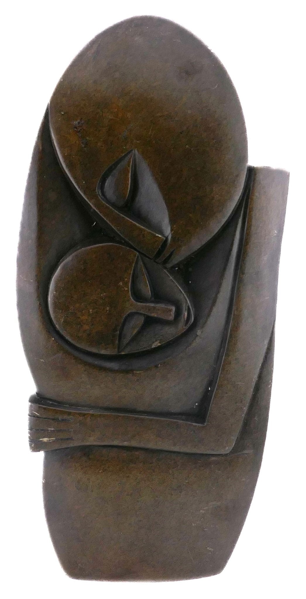 Mother & Child Embrace African Art Serpentine Sculpture 23 cm, 1kg by Zimbabwe Shona Artists // with Storycard - FriendlyTradingCo