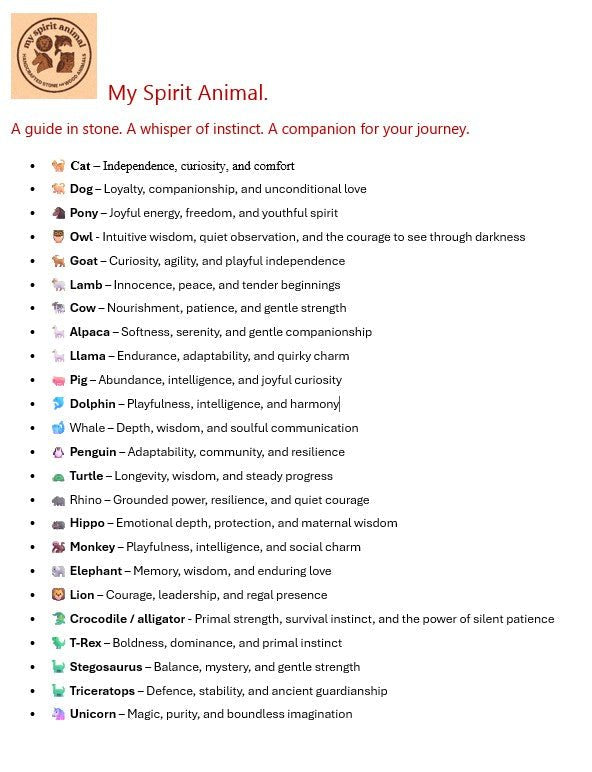 My Spirit Animal – Hand - Carved Animal in Soapstone // Piglet Calf Lamb Kid // 5cm // Spiritual identity // Story - card - FriendlyTradingCo