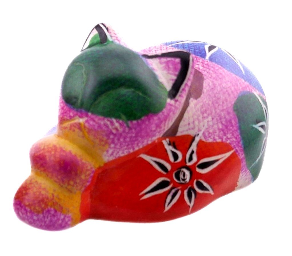 My Spirit Animal – Hand - Carved Soapstone Companions // Colourful Cat // Spiritual identity // 8 cm with Gift Box & story card - FriendlyTradingCo