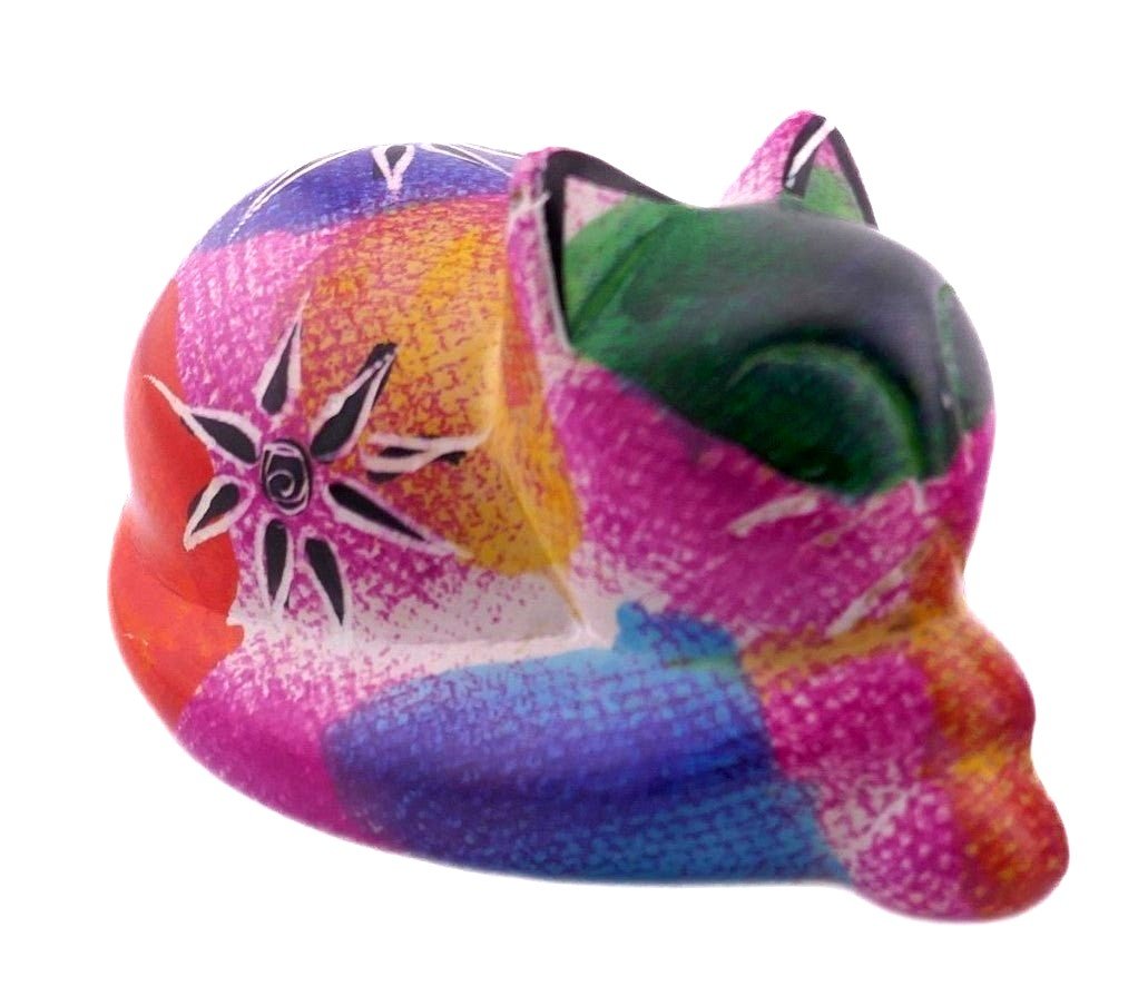 My Spirit Animal – Hand - Carved Soapstone Companions // Colourful Cat // Spiritual identity // 8 cm with Gift Box & story card - FriendlyTradingCo